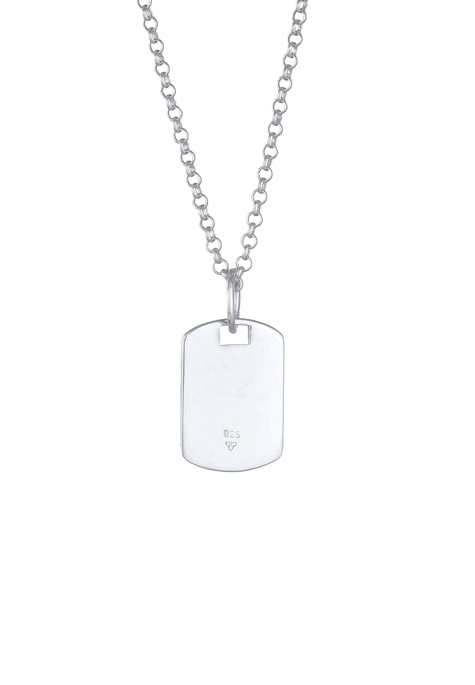 Kuzzoi Kette mit Anhänger »Halskette Herren Dog Tag Military Platte Brushed 925 Silber«