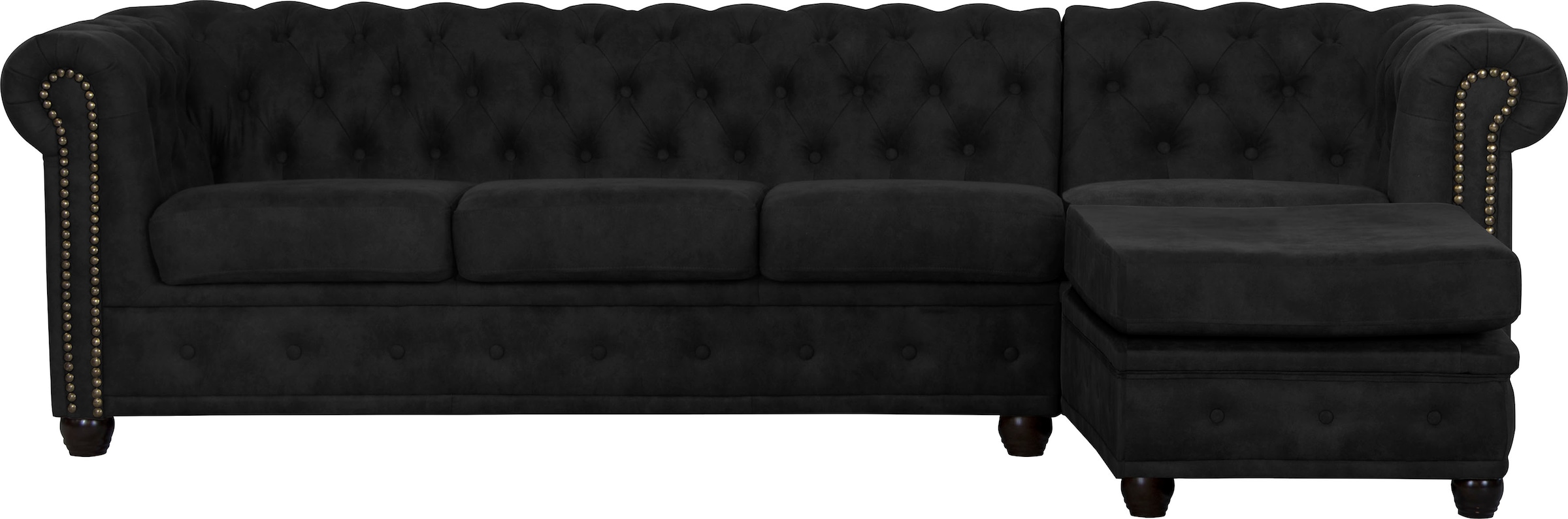 Home affaire Chesterfield-Sofa »Rysum L-Form«, Chesterfield-Optik mit Ottomanen-Abschluß