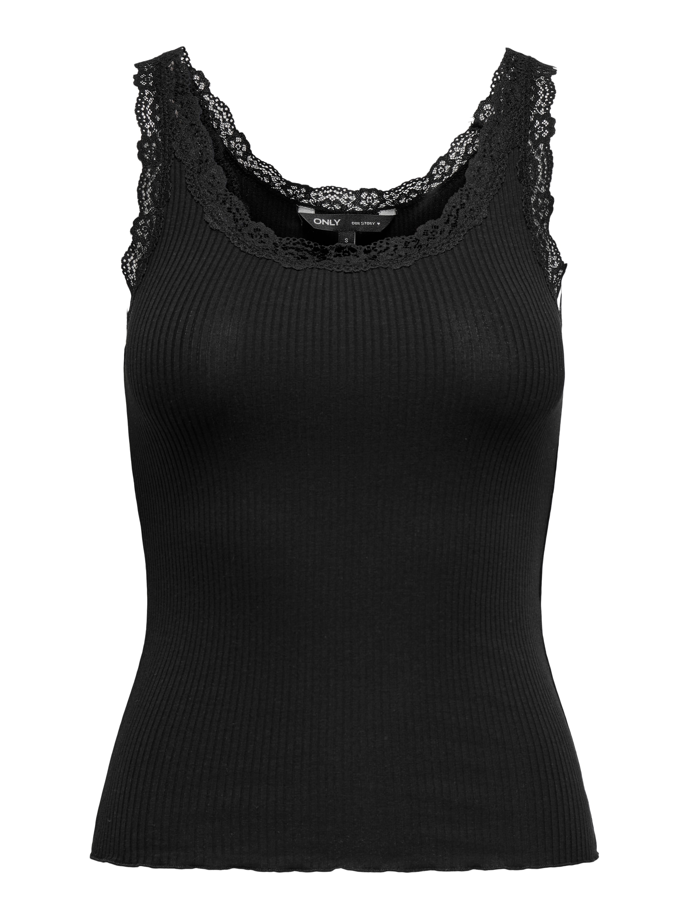 ONLY Tanktop »ONLSARA – Tanktop mit Spitzendetail am Ausschnitt« Baumwollmischung, regular fit