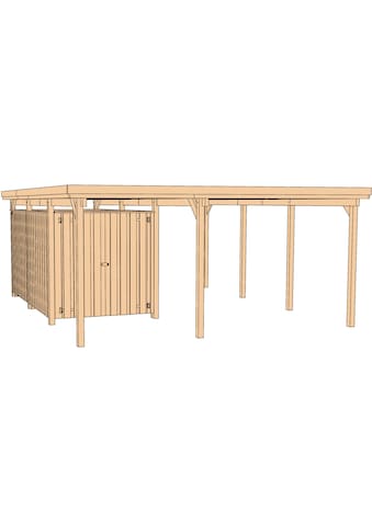 Einzelcarport »607 Gr.1«, Holz, 270 cm, braun, inkl. Geräteraum