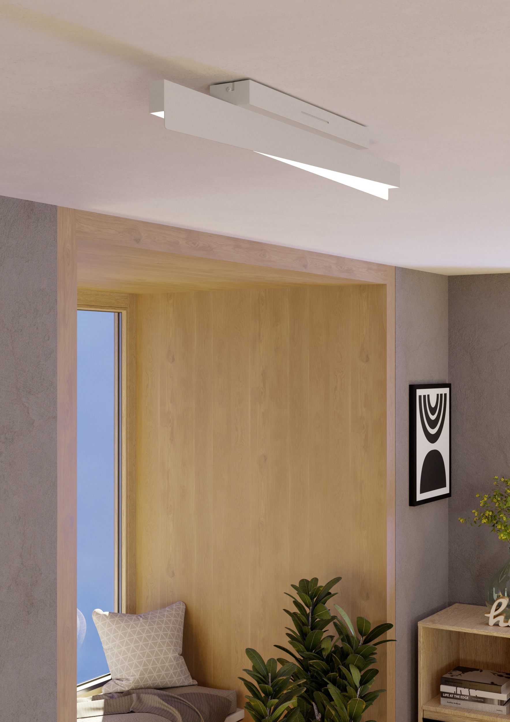 EGLO LED Deckenleuchte »BOLOGNANO-Z Deckenlampe - Alu, Stahl - LED - 13,5W - IP20« LED-Modul 1 Stk. Kaltweiß | Neutralweiß | RGB | Warmweiß Wohzimmerlampe, Esszimmerlampe, Flur, Schlafzimmer, L76 x B7 x H10 cm