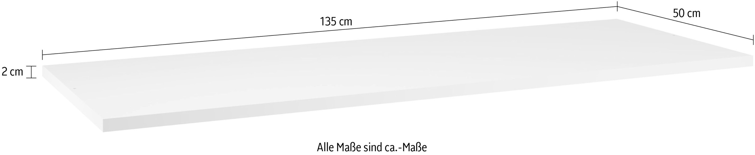 Home affaire Einlegeboden »Malmo Weiß (1St), Zubehör für Schwebetürenschrank,« Breite 135,2 cm, Tiefe 50 cm, Höhe 2,2 cm