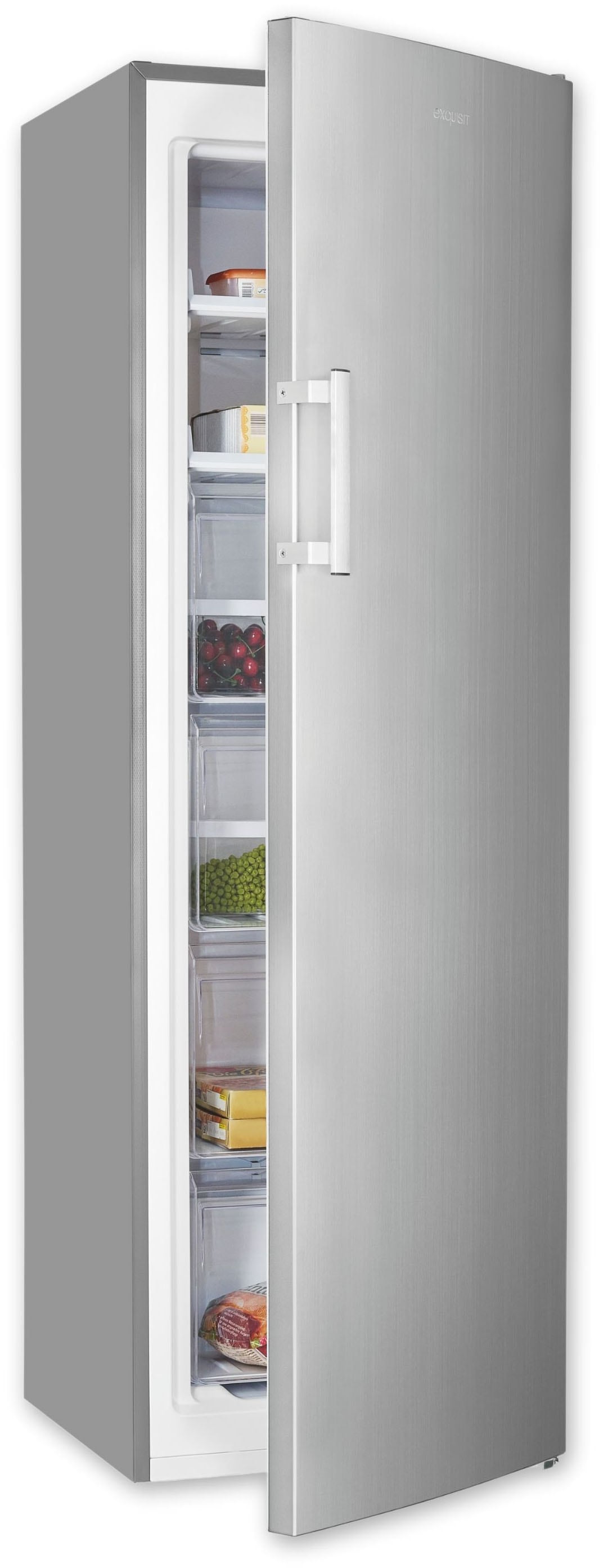 exquisit Gefrierschrank »GS271--H-040E inoxlook«, 171 cm hoch, 54,5 cm breit, Digitale Kontrolle
