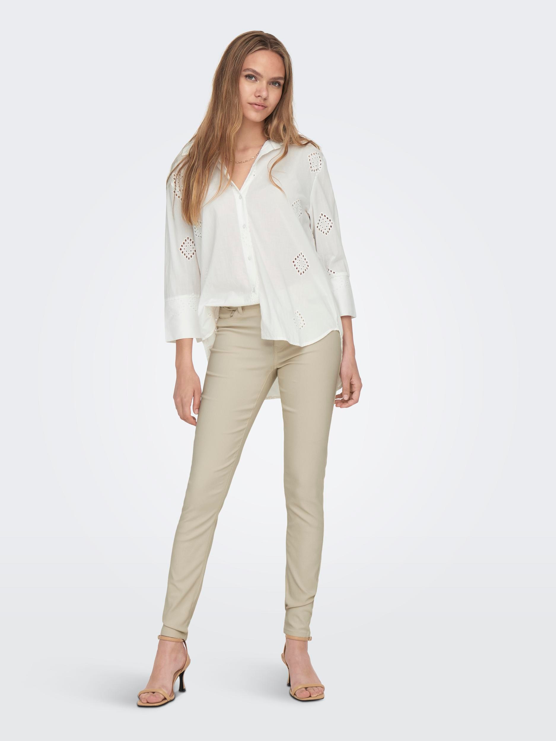 JDY Hemdbluse »JDYTALLIE 3/4 LONG SHIRT WVN NOOS«, mit Lochstickerei-Detail