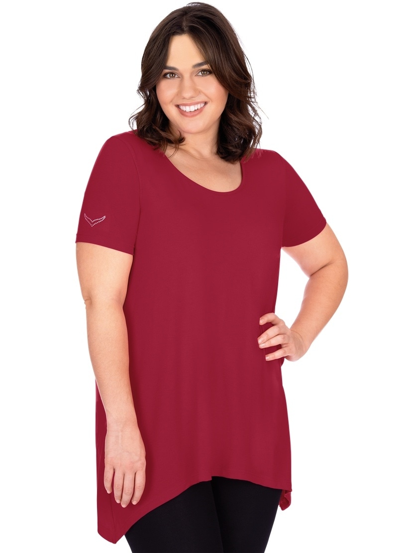 Trigema T-Shirt »TRIGEMA Long-Shirt mit edlen Strass-Steinen«, (1 tlg.)