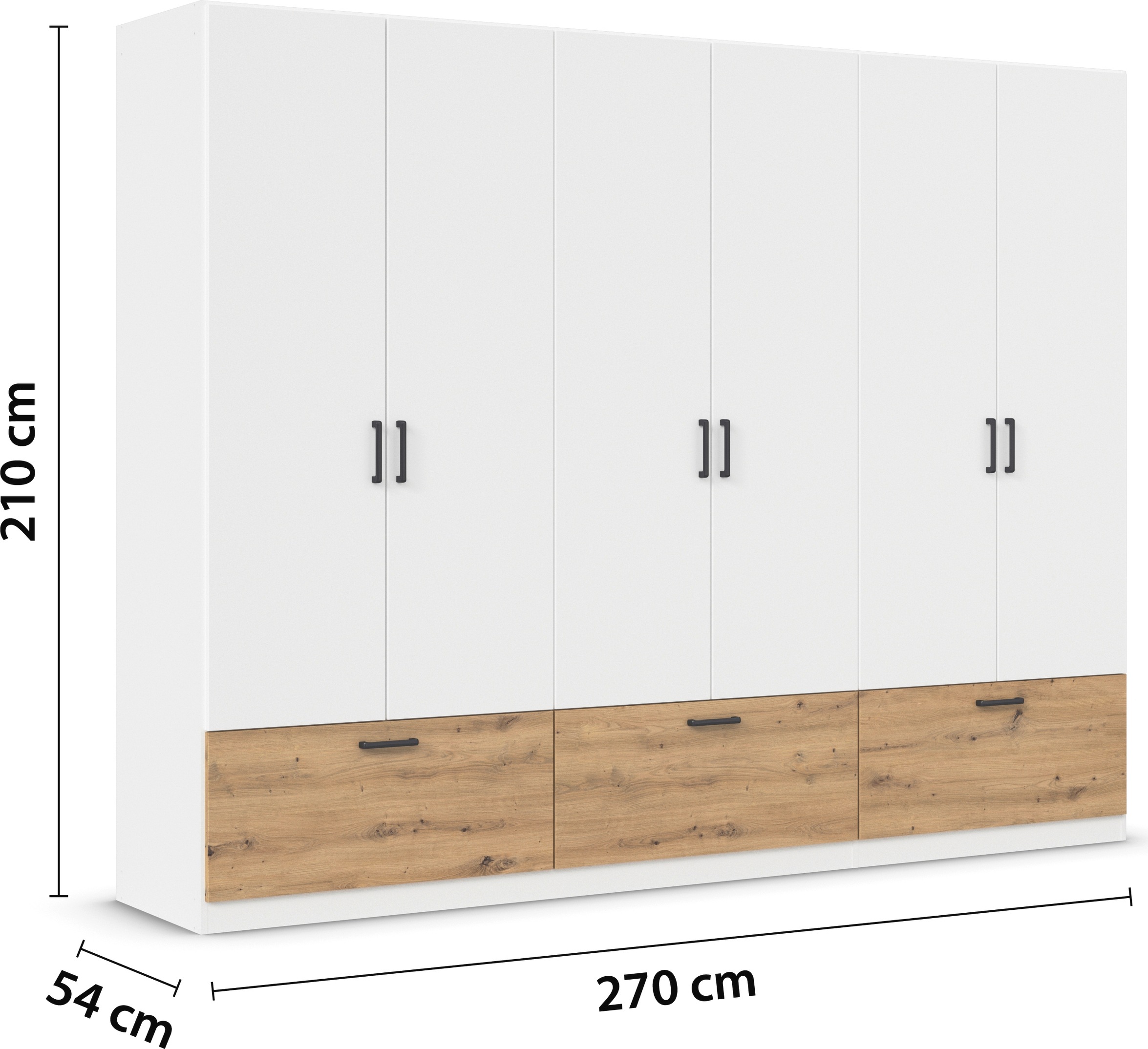 rauch Drehtürenschrank »Kleiderschrank Schrank Garderobe Wäscheschrank BARI«, mit Schubkästen und modernem Griff in Graumetallic MADE IN GERMANY