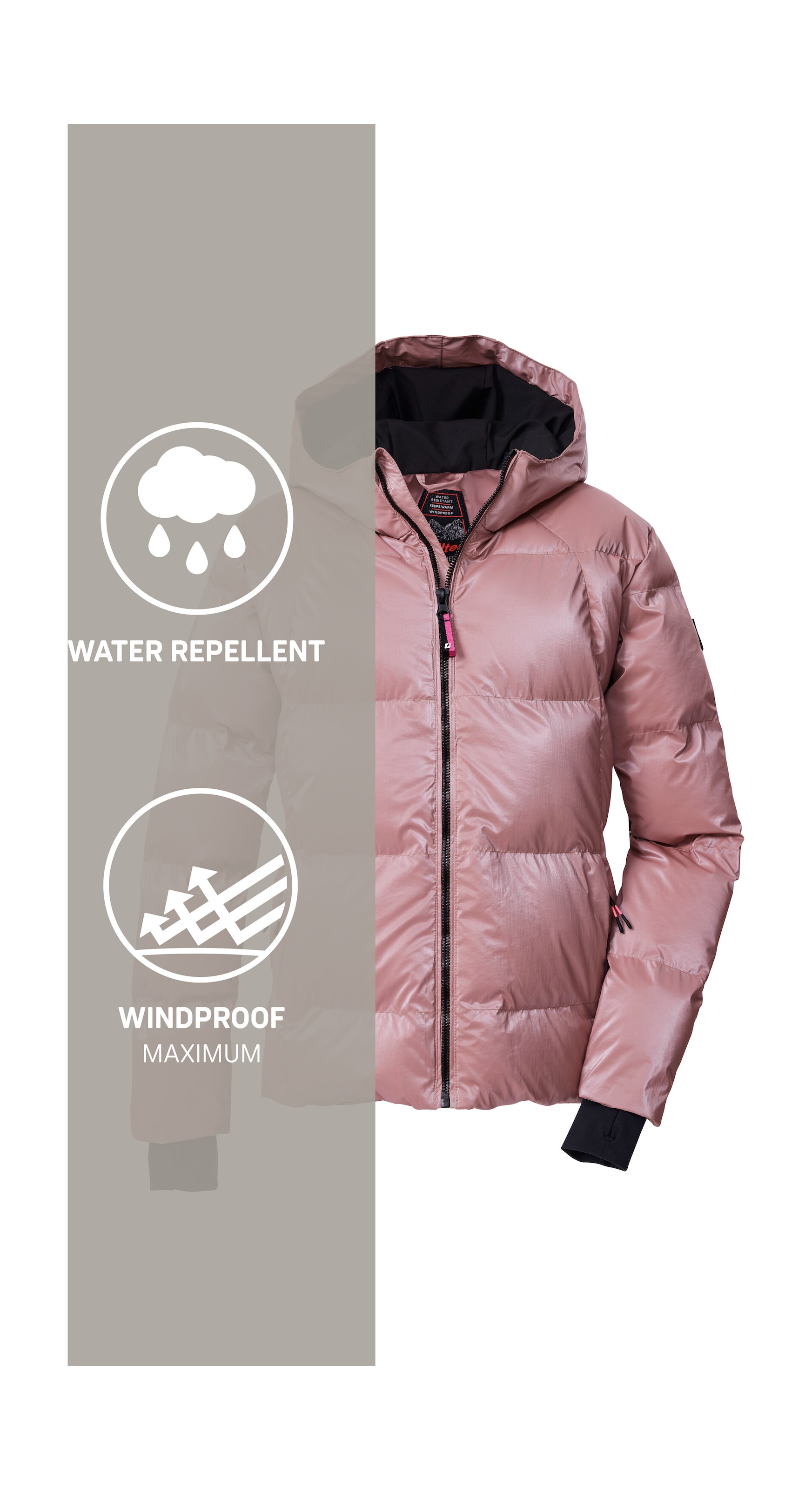 Killtec Steppjacke »KSW 210 GRLS QLTD JCKT« Metallische Optik, wasserabweisend, warm, PFAs-frei imprägniert