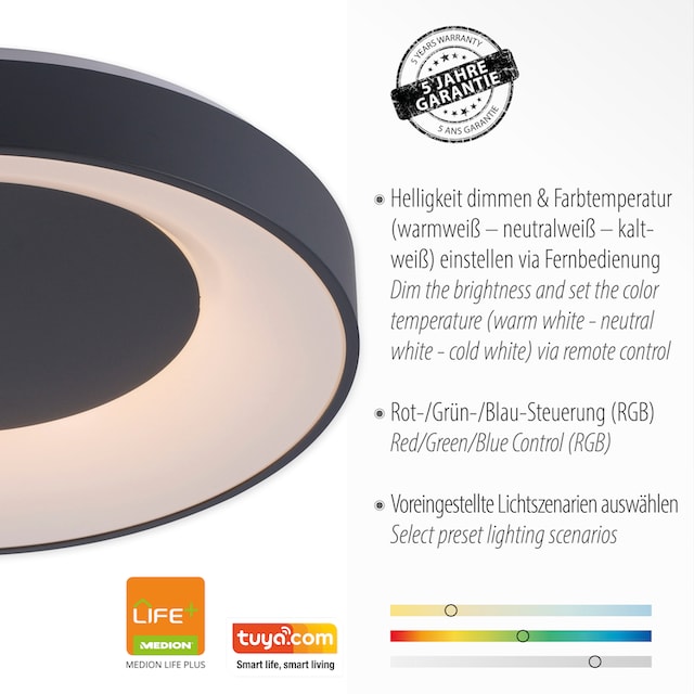 | fähig Leuchten Smarthome »Ls-ANIKA«, white, Deckenleuchte RGB+tunable Infrarot kaufen Garantie XXL 3 online Fernbedienung, Direkt Jahren 1 inkl., flammig-flammig, mit