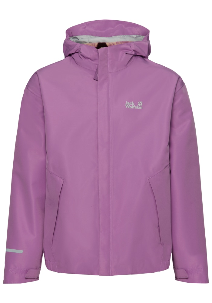 Jack Wolfskin 3-in-1-Funktionsjacke »ICELAND 3IN1 PRINT JKT K« mit Kapuze für Kinder, mit Kapuze, wasserdicht, winddicht, atmungsaktiv