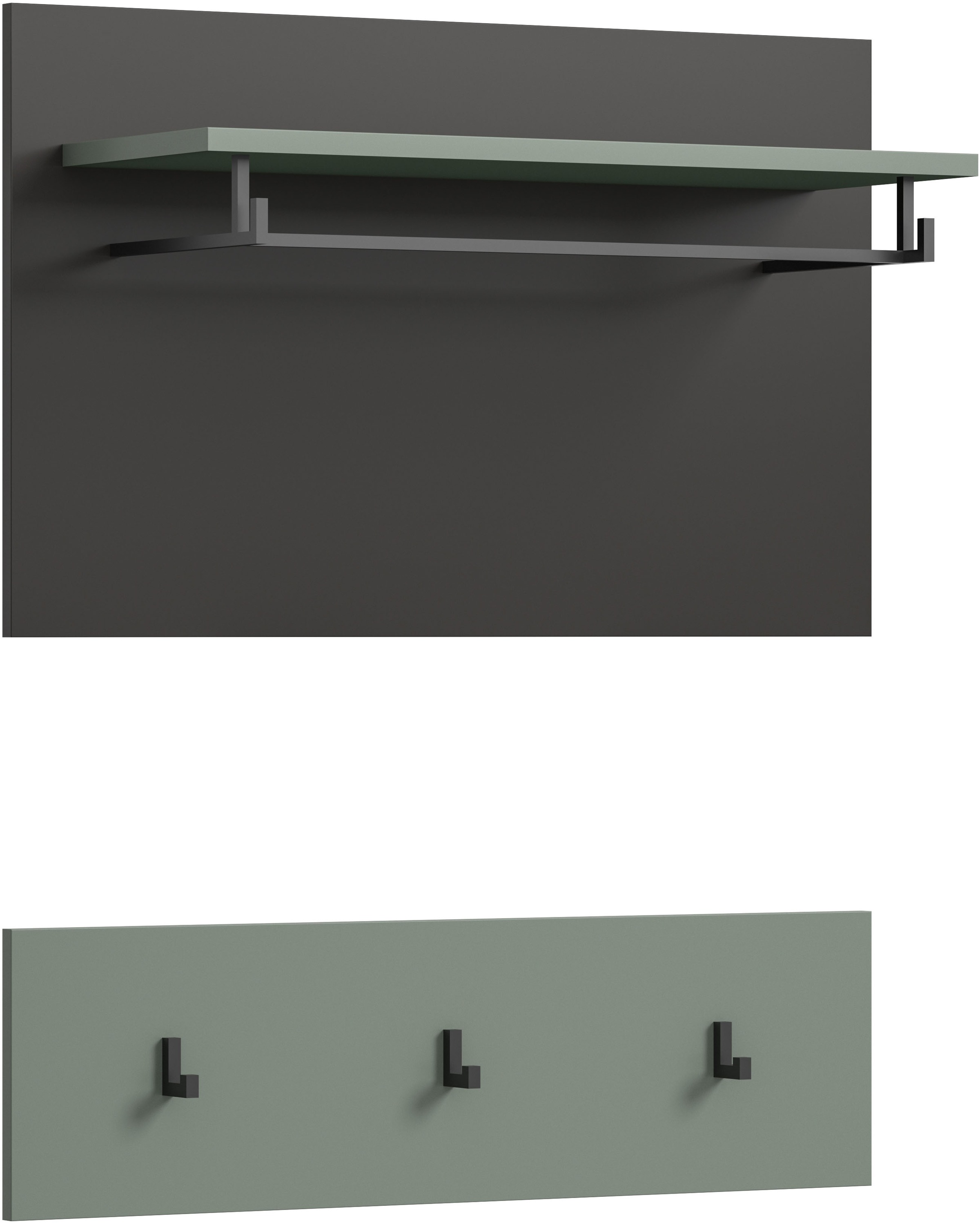 Home affaire Garderobenpaneel »REHAT, TOPSELLER!, 2-teilig, bestehend aus: Paneel & Hakenleiste« in verschiedenen Farben erhältlich, 1 Stk. tlg. Paneel, Hakenleiste, Wandboard, Garderobe, Garderobenleiste