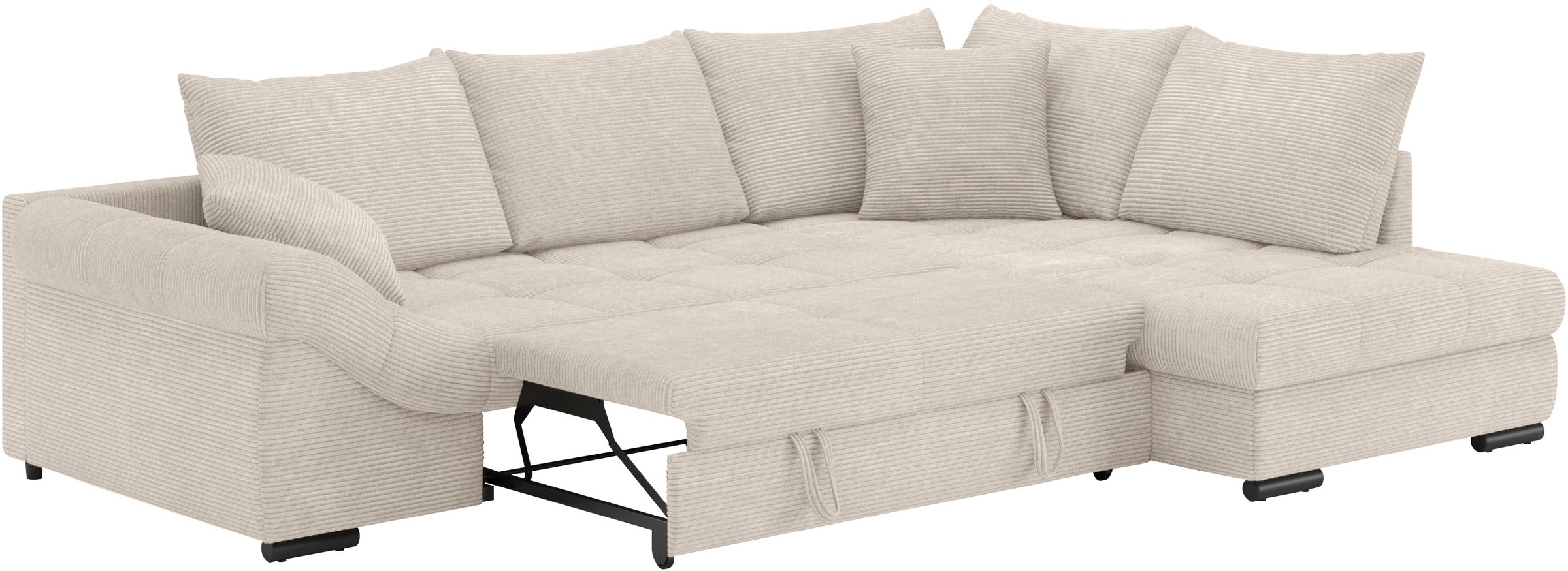 Mr. Couch Ecksofa »Allegro DuraFlex, L-Form«, Hochschläfer-Bettauszug, Kaltschaumpolsterung, bis 140 kg belastbar