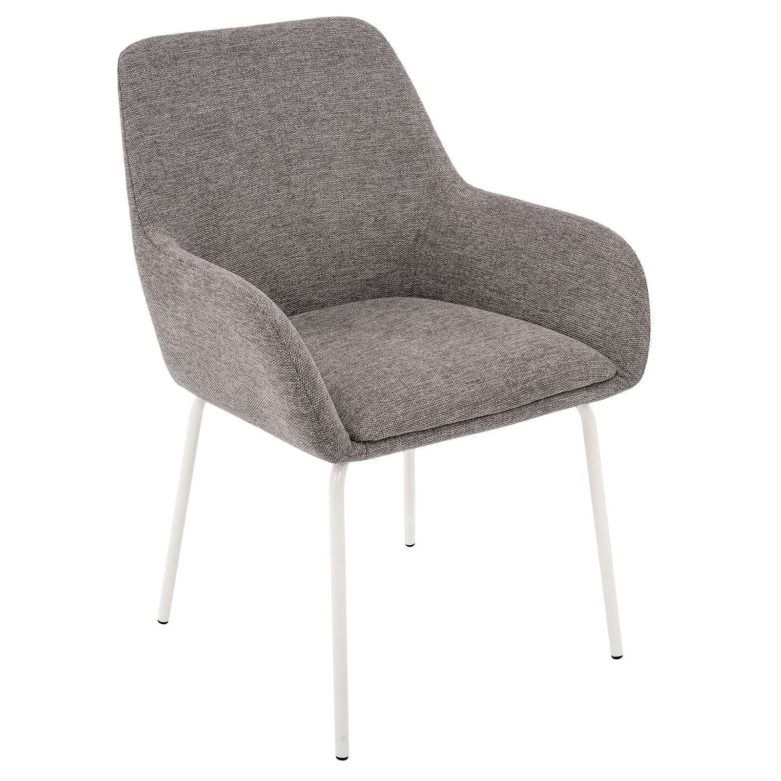 OTTO home Esszimmerstuhl »Gabbie« (Set) 2 Stk.mit weißen Metallbeinen, Webstoff Bezug, Sitzhöhe 47,5 cm