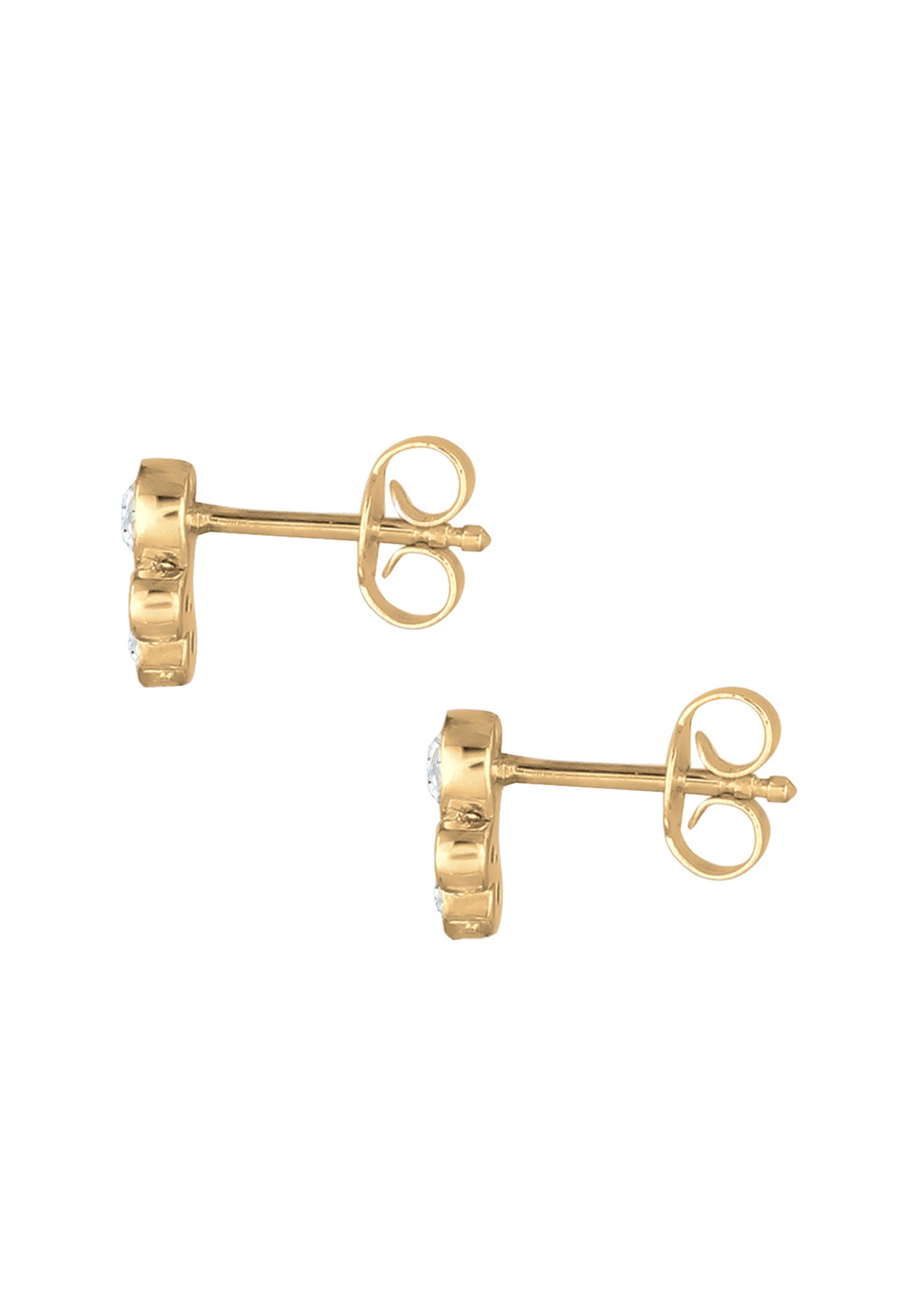 Elli Premium Paar Ohrstecker »Ohrringe Basic Geo Hochwertig Zirkonia 585 Gelbgold«
