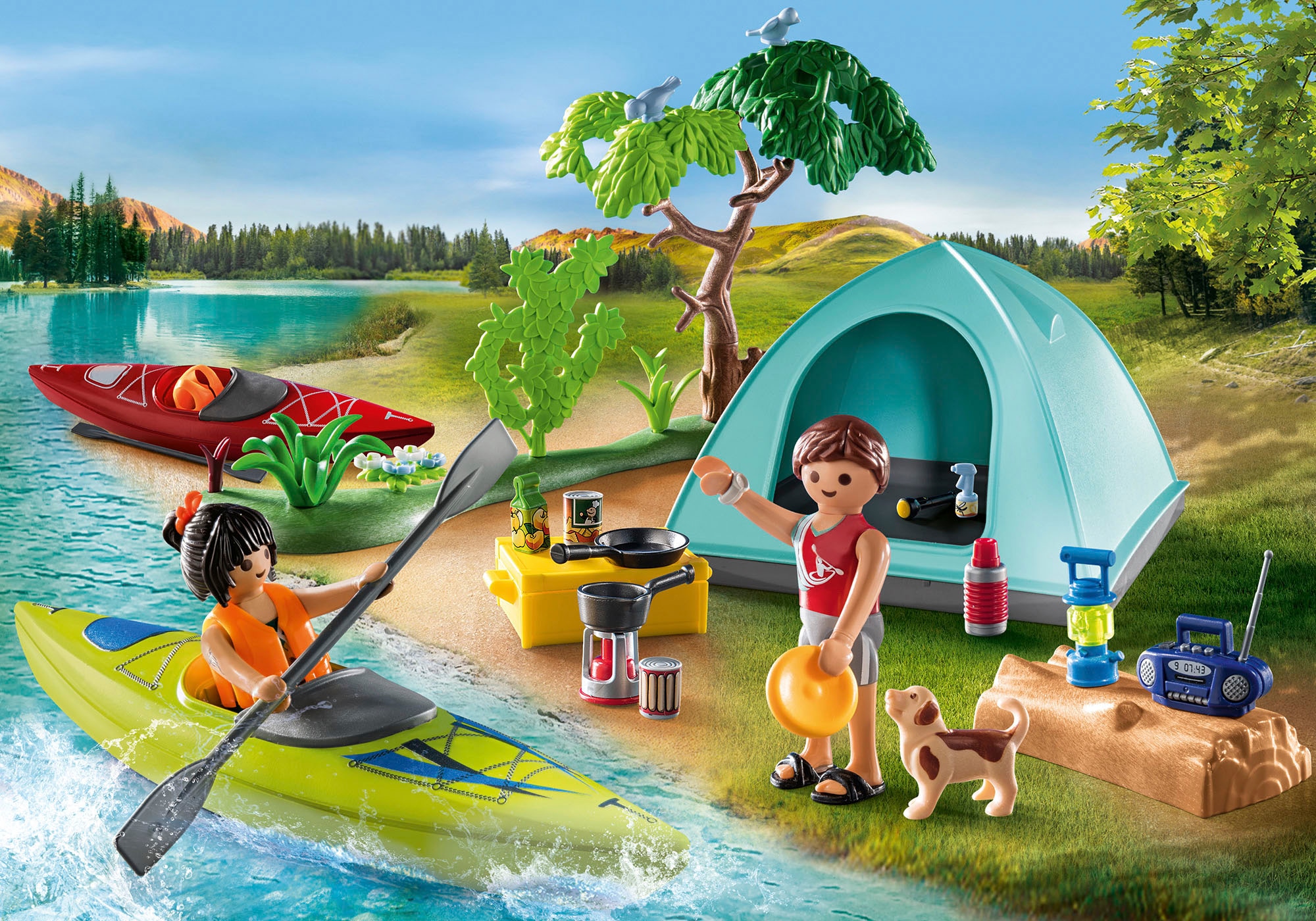Playmobil® Konstruktions-Spielset »Zelten (71425), Family & Fun«, (54 St.)