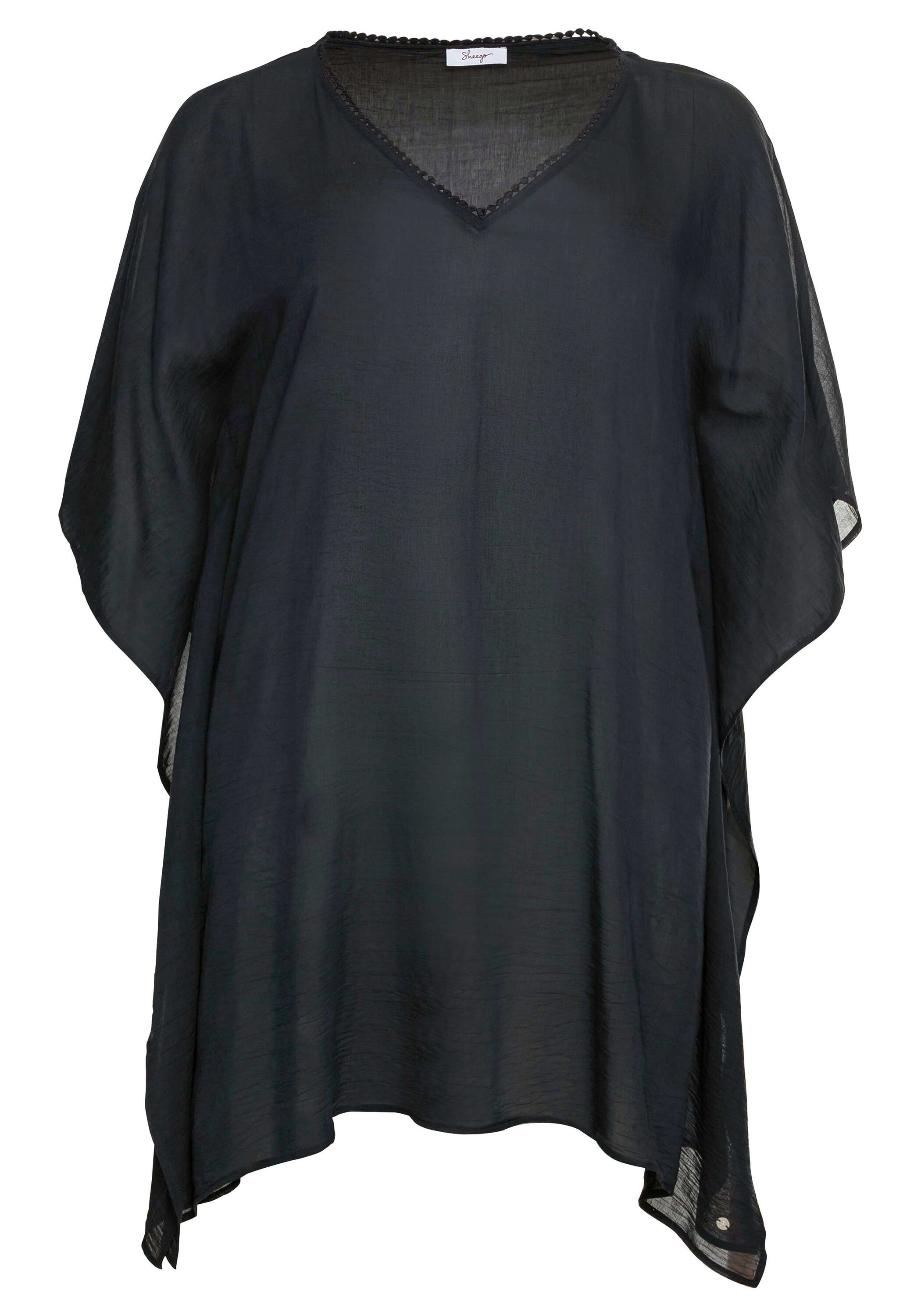Sheego Longtunika »Strandtunika im Poncho-Schnitt, leicht transparent«