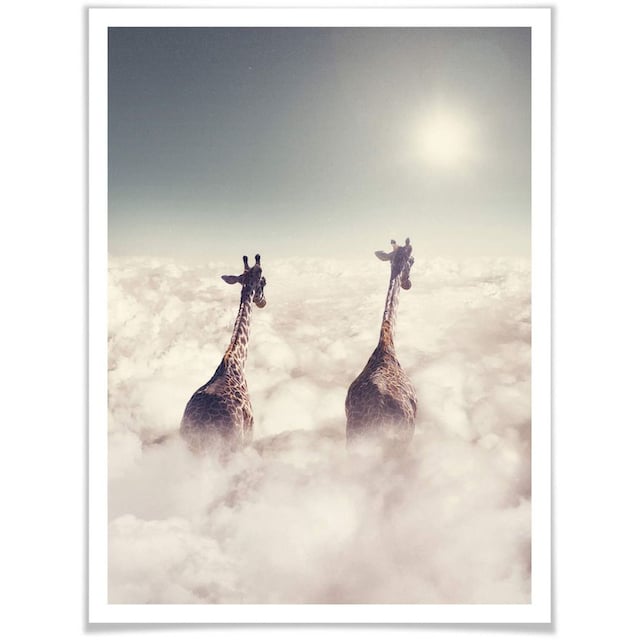 Wall-Art Poster »Safari Giraffen in den Wolken«, Tiere, (1 St.), Poster,  Wandbild, Bild, Wandposter auf Raten bestellen