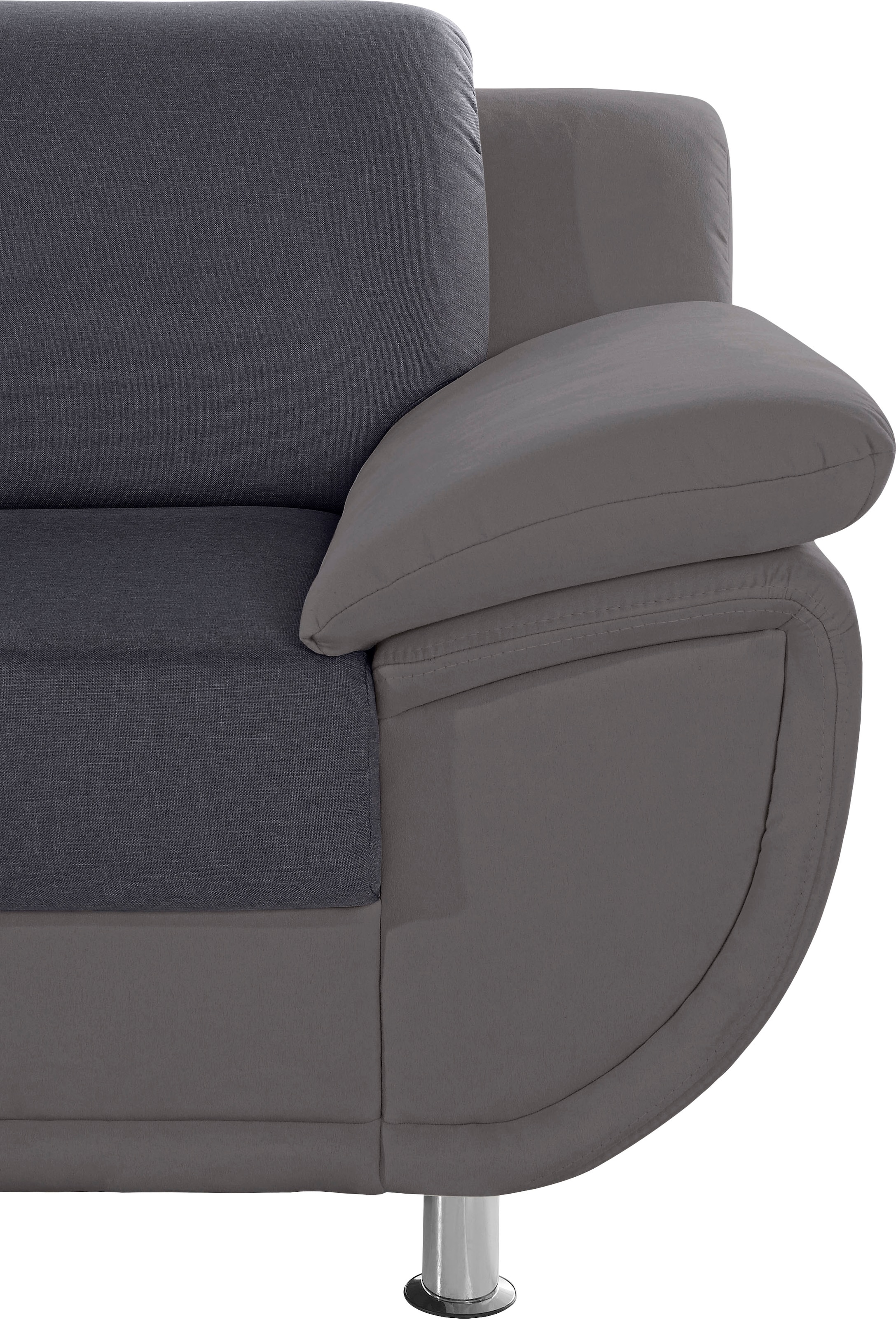 TRENDMANUFAKTUR Ecksofa »Rondo 3, zeitlos und bequem, Materialmix, breite Armlehnen, L-Form«, wahlweise mit Federkern für mehr Komfort, wahlweise mit Bettfunktion