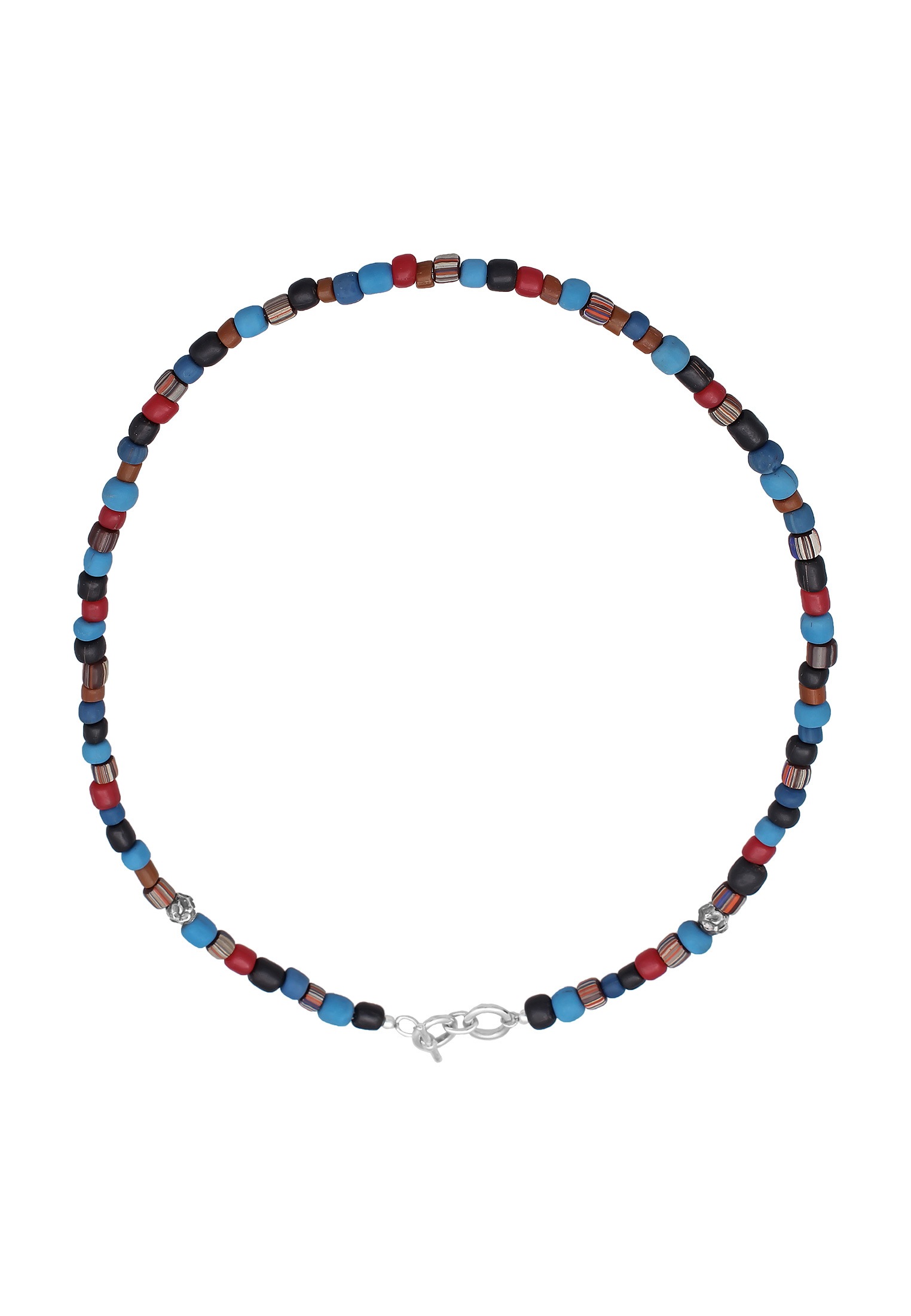 Kuzzoi Silberkette »Halskette Glas Beads Blau Vintage Look 925 Silber«