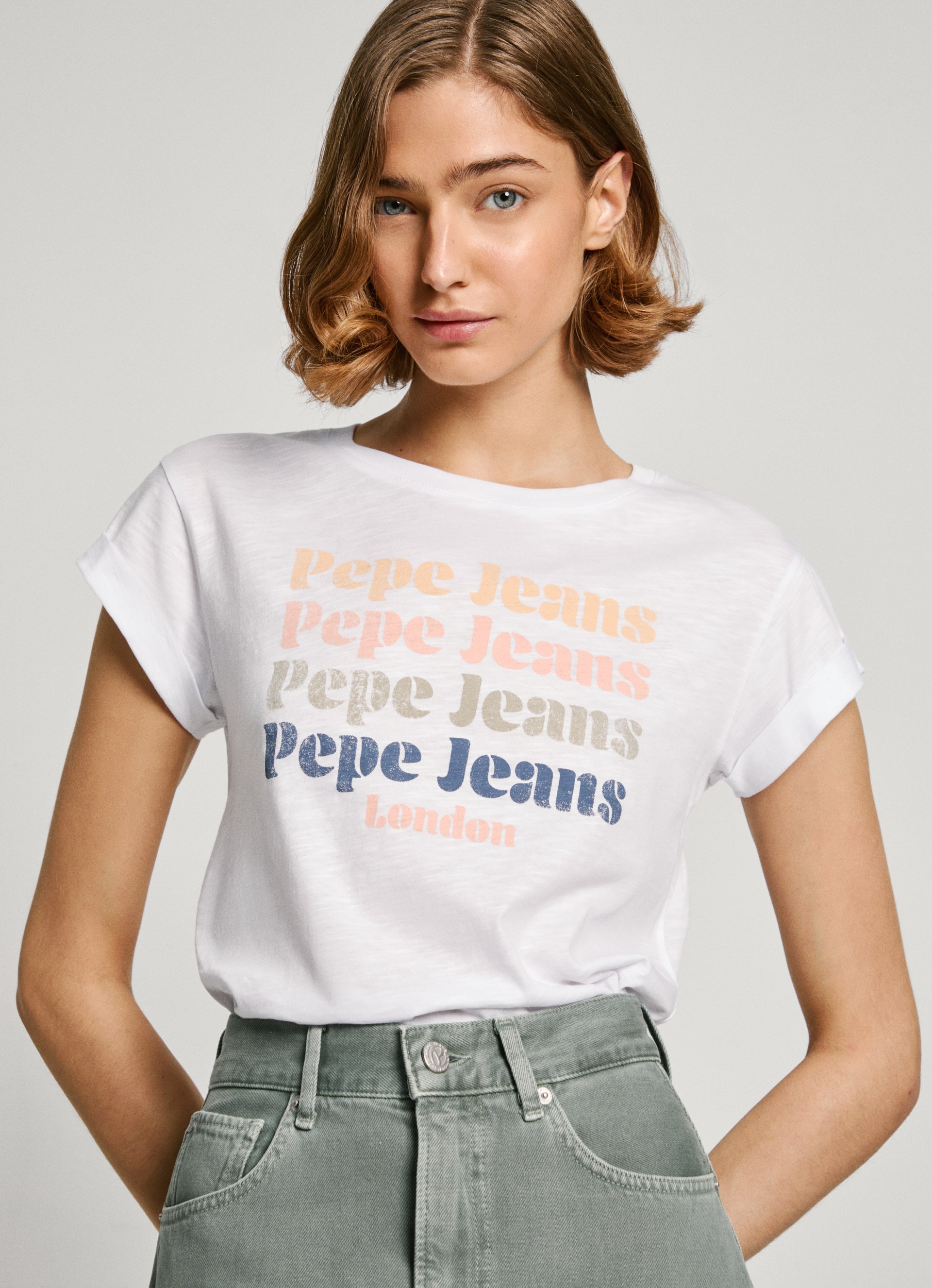 Pepe Jeans T-Shirt »EILEEN«, aus strukturierter Baumwollqualiät