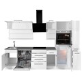 HELD MÖBEL Küchenzeile »Tulsa«, Breite 300 cm, mit E-Geräten, schwarze Metallgriffe, MDF Fronten