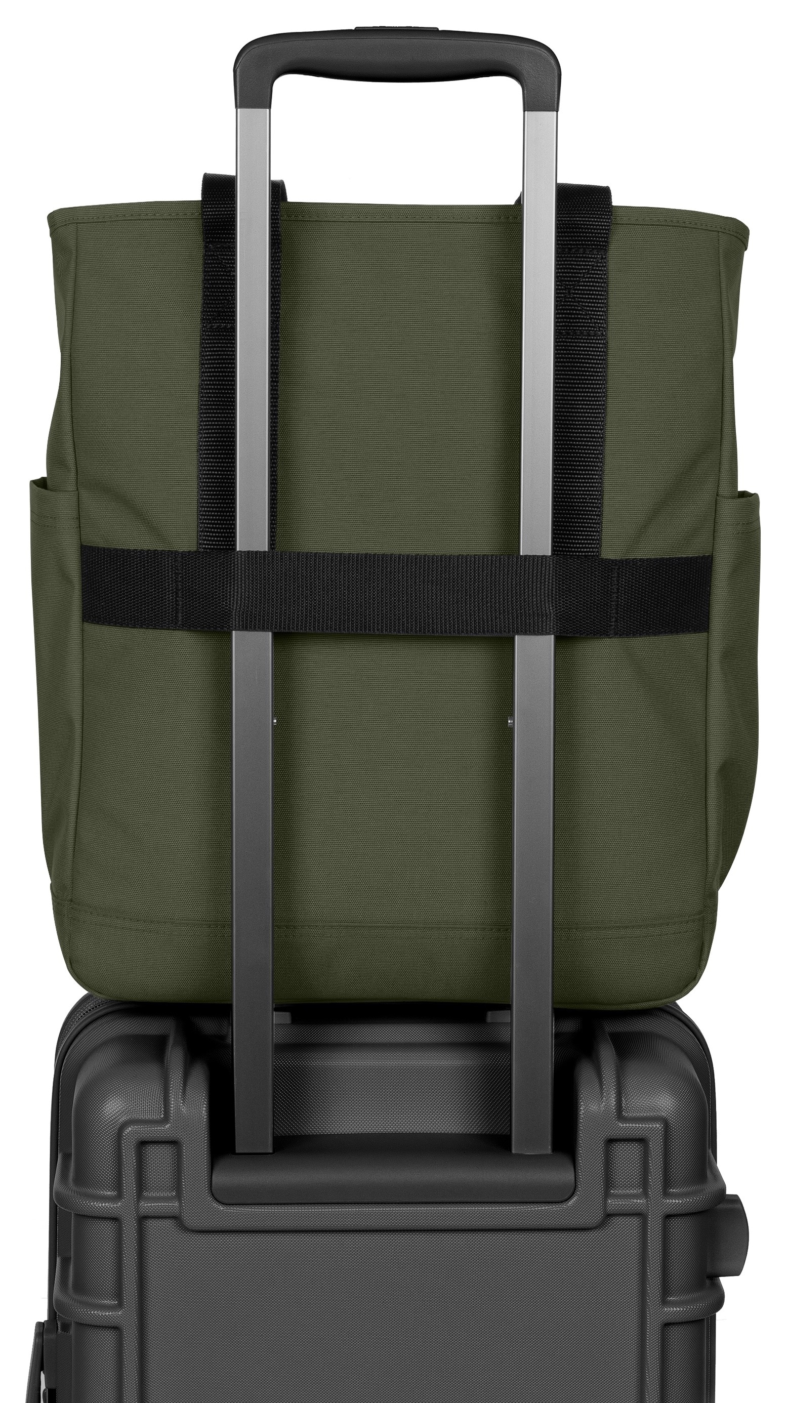 Eastpak Schultertasche »TOTE POCKET« , Tote Bag, Shopper mit Trolleyriemen zur Befestigung am Reißegepäck
