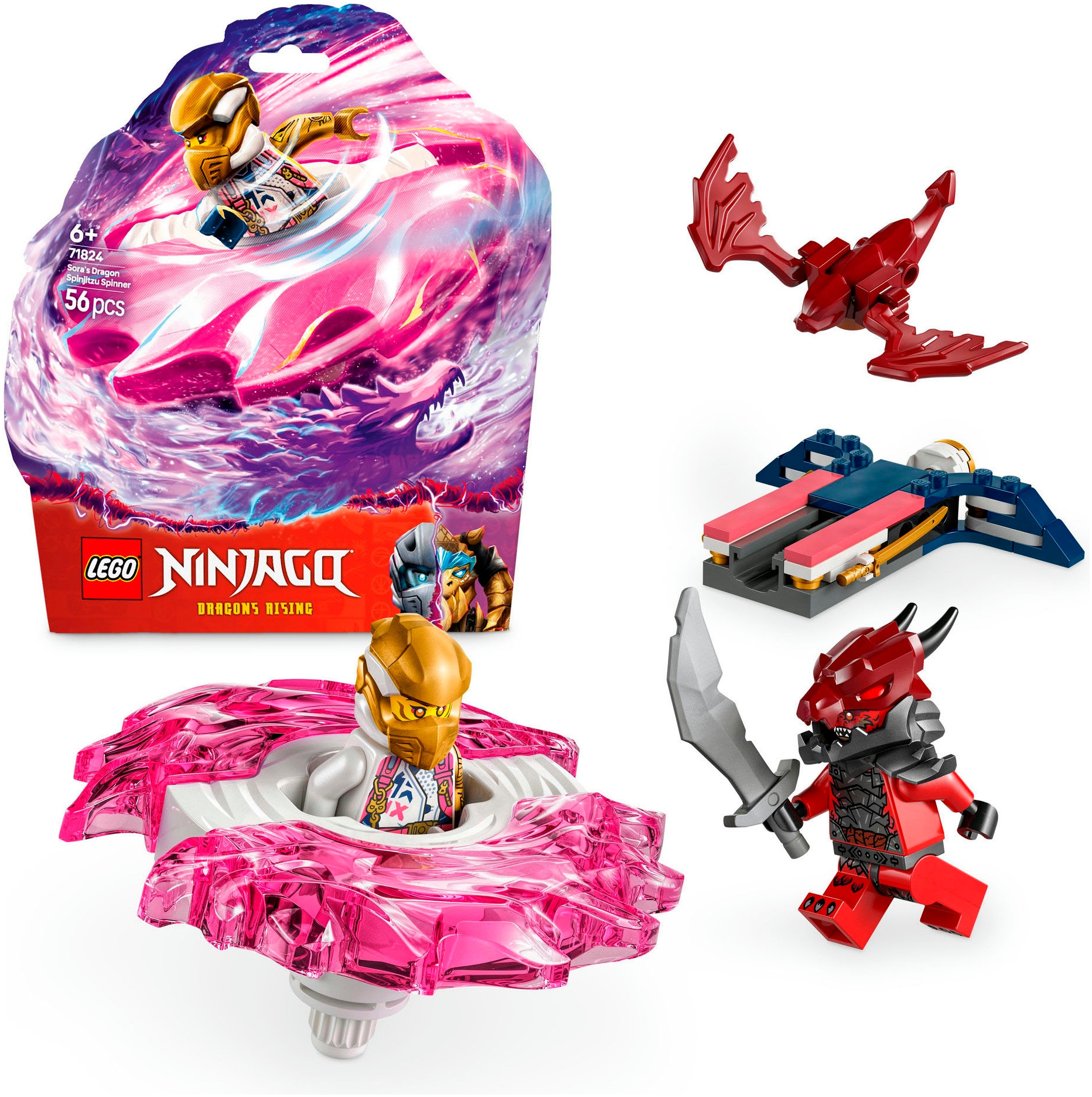 Konstruktionsspielsteine »Soras Drachen-Spinjitzu-Spinner (71824), LEGO Ninjago«, (56...