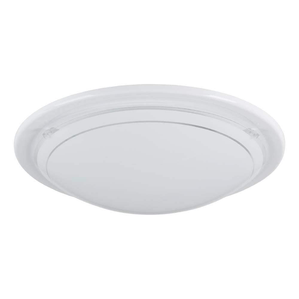 EGLO Deckenleuchte »PLANET 1 Deckenlampe, weiß, Stahl, Glas, Küchenlampe, E27«, 1 flammig, Leuchtmittel E27 | ohne Leuchtmittel, Wohnzimmerlampe, Flurlampe, Esszimmer, Büro, zeitlos, 29x29x8,5cm