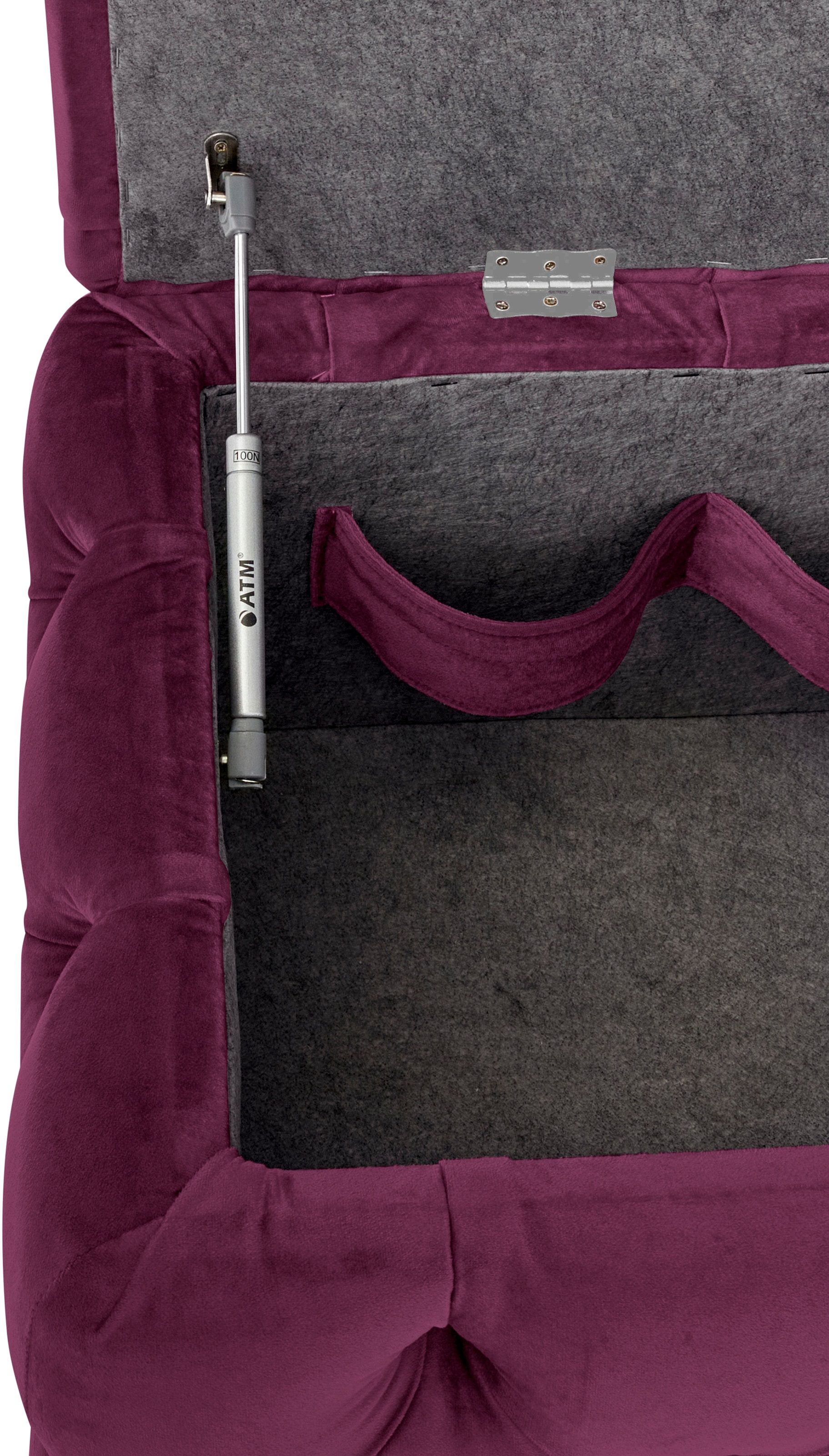 Home affaire Polsterhocker »KALINA, hochwertige Knopfheftung, B/T/H: 120/55/45 cm« mit Staufach und innenliegenden Laschen zur besseren Aufbewahrung