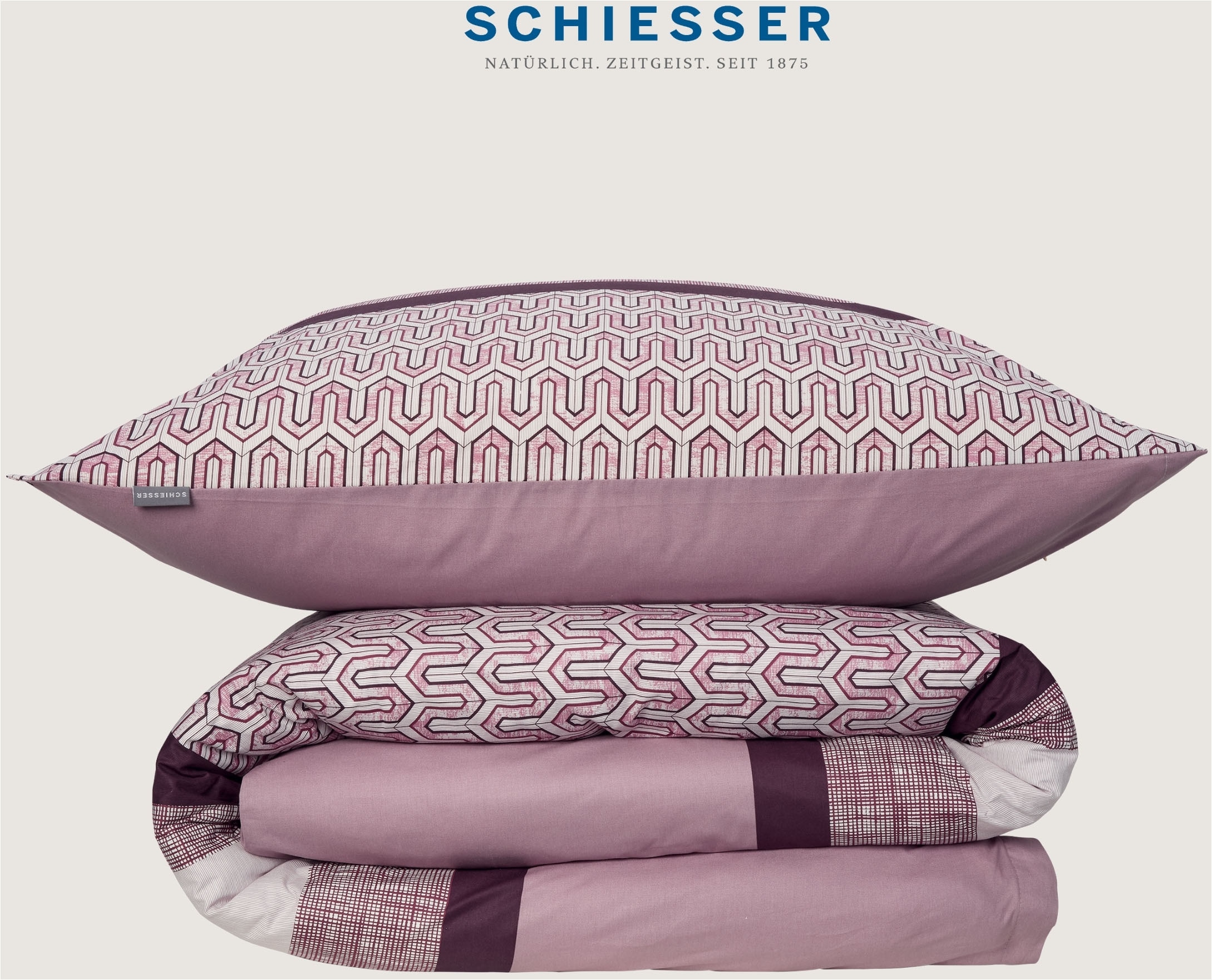 Schiesser Bettwäsche »Siena aus weicher Baumwolle mit aufwendigem Muster«, Made in Green