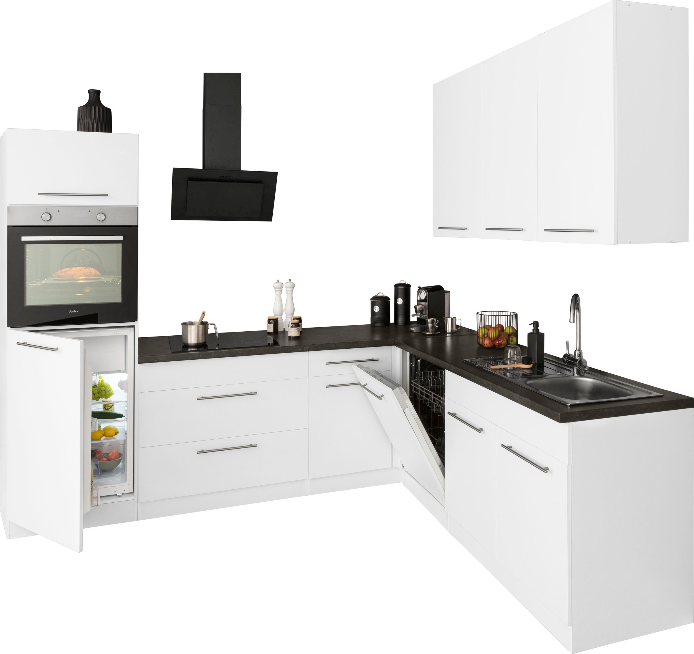 wiho Küchen Winkelküche »Unna«, ohne E-Geräte, Stellbreite 260 x 220 cm auf  Rechnung bestellen