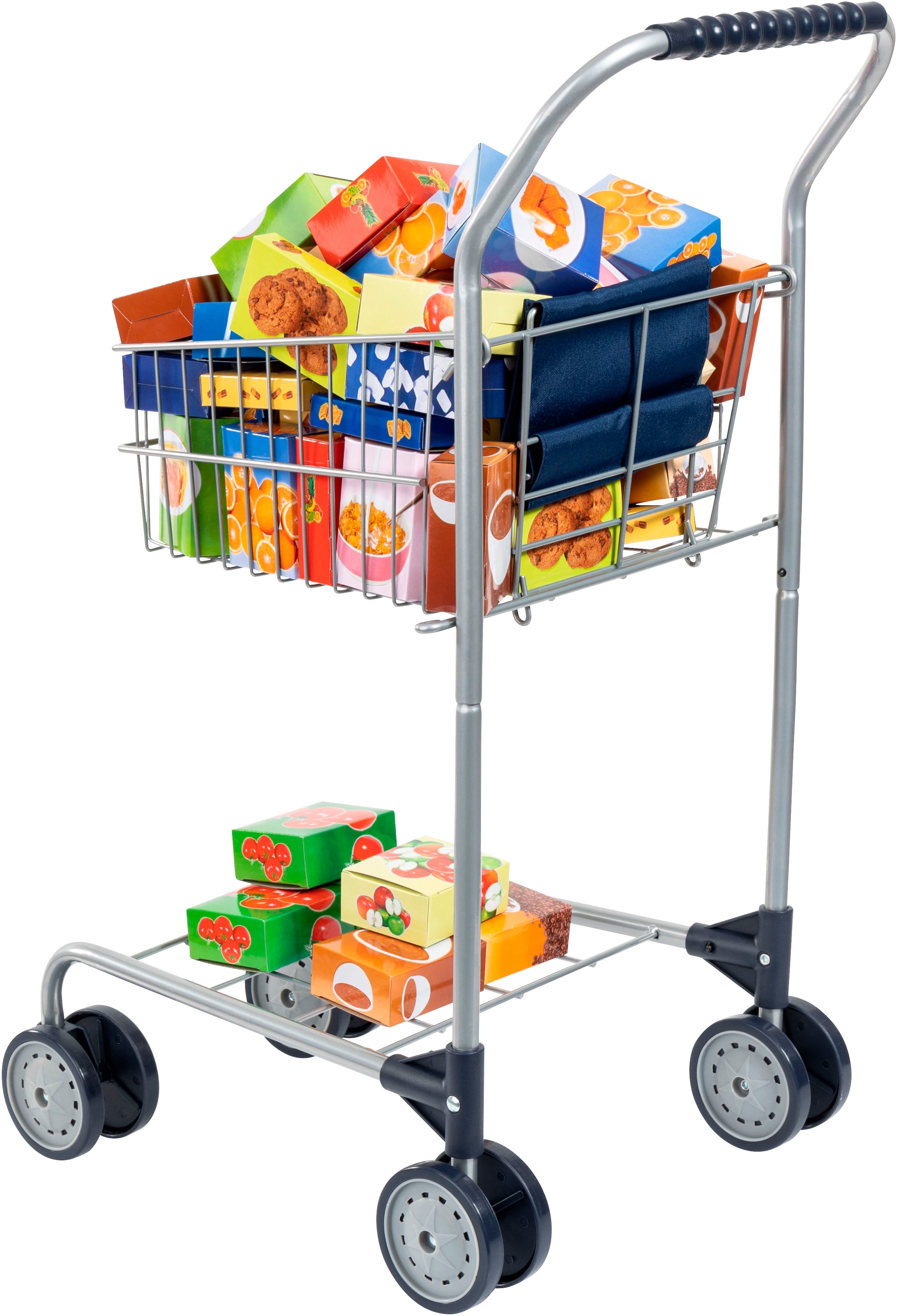 Bayer Spiel-Einkaufswagen mit lebensechten Spiellebensmitteln