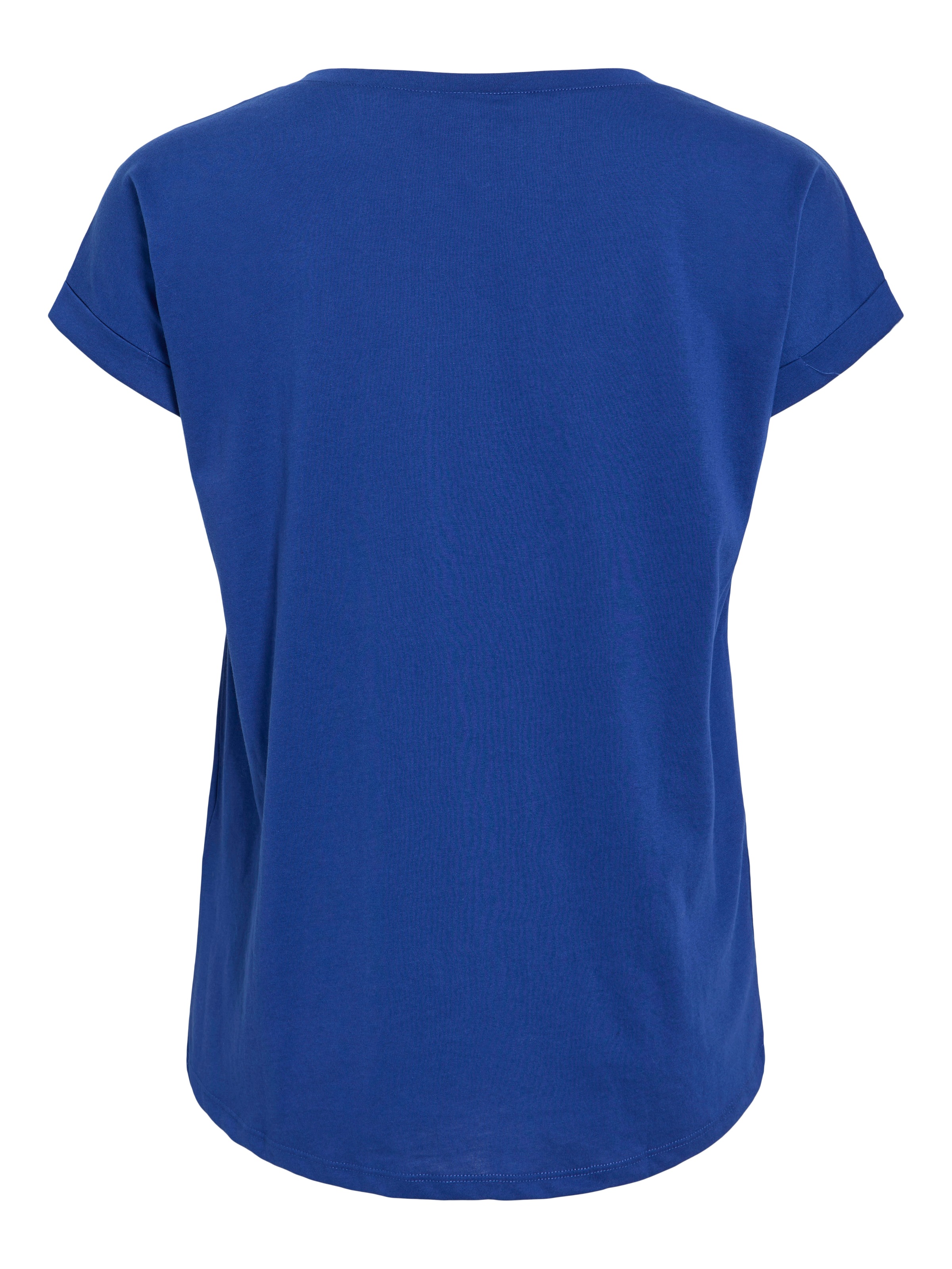 Vila Rundhalsshirt »VIDREAMERS NEW PURE T-SHIRT/SU-NOOS«, Basic Damen-T-Shirt mit Rundhalsausschnitt und umgeschlagenen Ärmeln