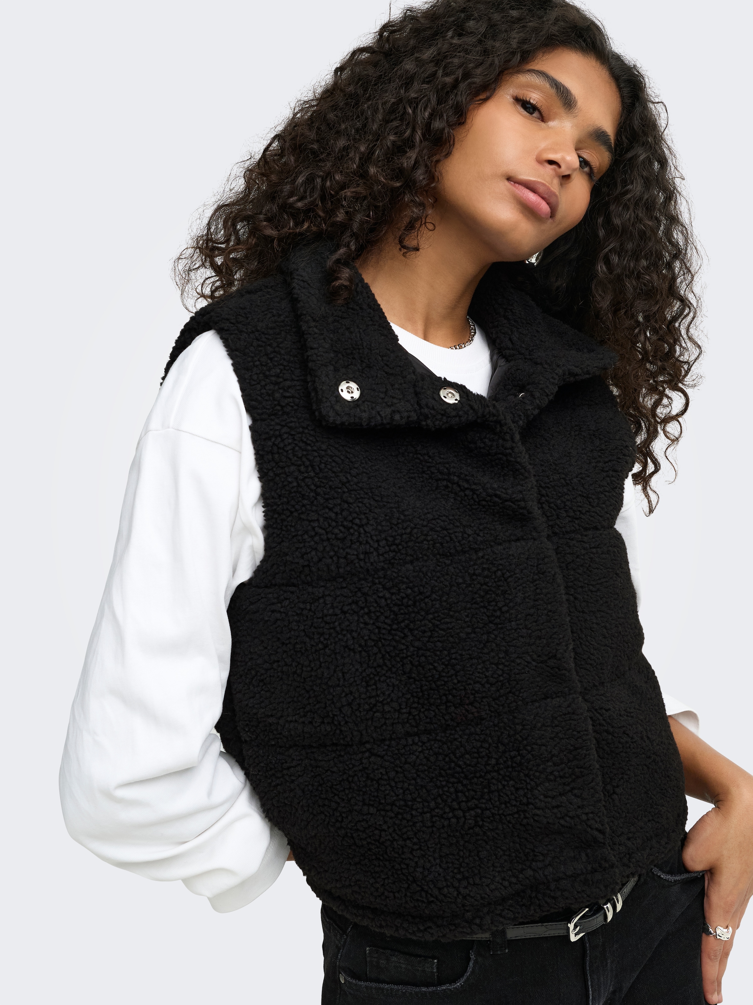 ONLY Plüschweste »ONLSANDRA TEDDY WAISTCOAT LIFE OTW NOOS« Kunstfaser