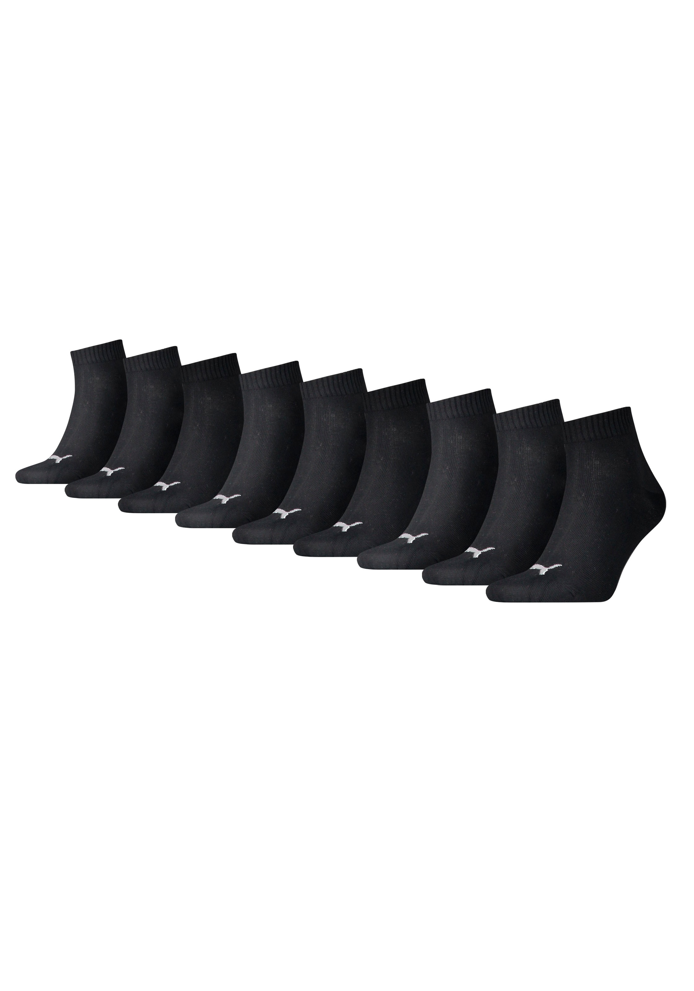 PUMA Kurzsocken, (9 Paar), Atmungsaktiv, feuchtigkeitsregulierend, Rippenbündchen