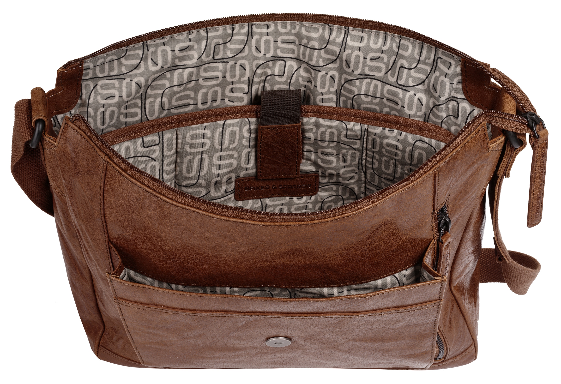 Spikes & Sparrow Messenger Bag, echt Leder