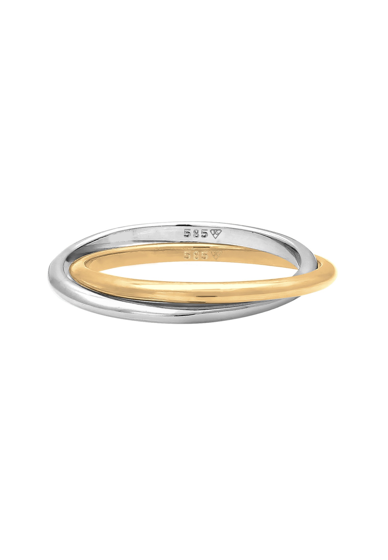Elli Premium Silberring »Ring Wickelring Bi-Color Zeitlos 585 Gelbgold Weißgold«
