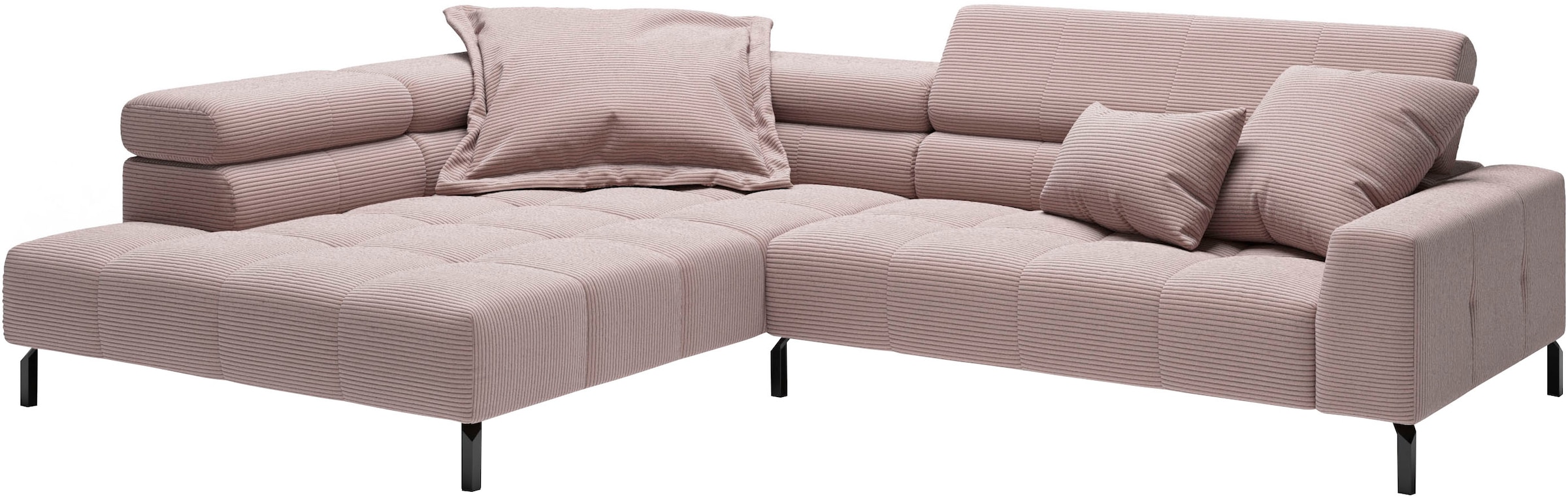 Places of Style Ecksofa »Claya, L-Form, incl. Kopfteilverstellung, Breite 311 cm«, wahlweise elektrischer Sitzvorzug