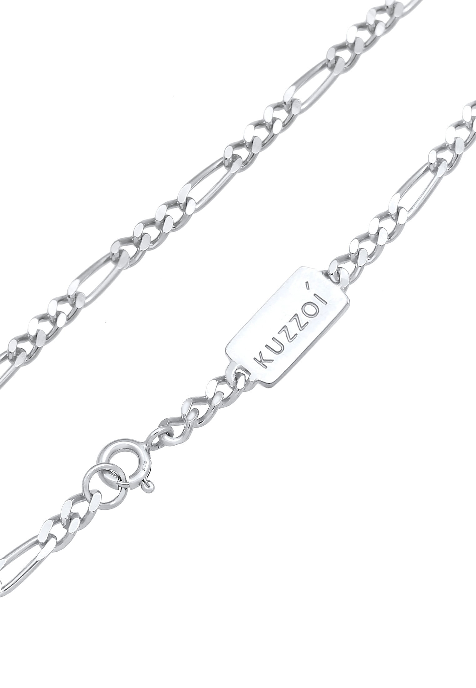 Kuzzoi Silberkette »Halskette Herrn Figaro Oxidiert Massiv Mann 925 Silber«