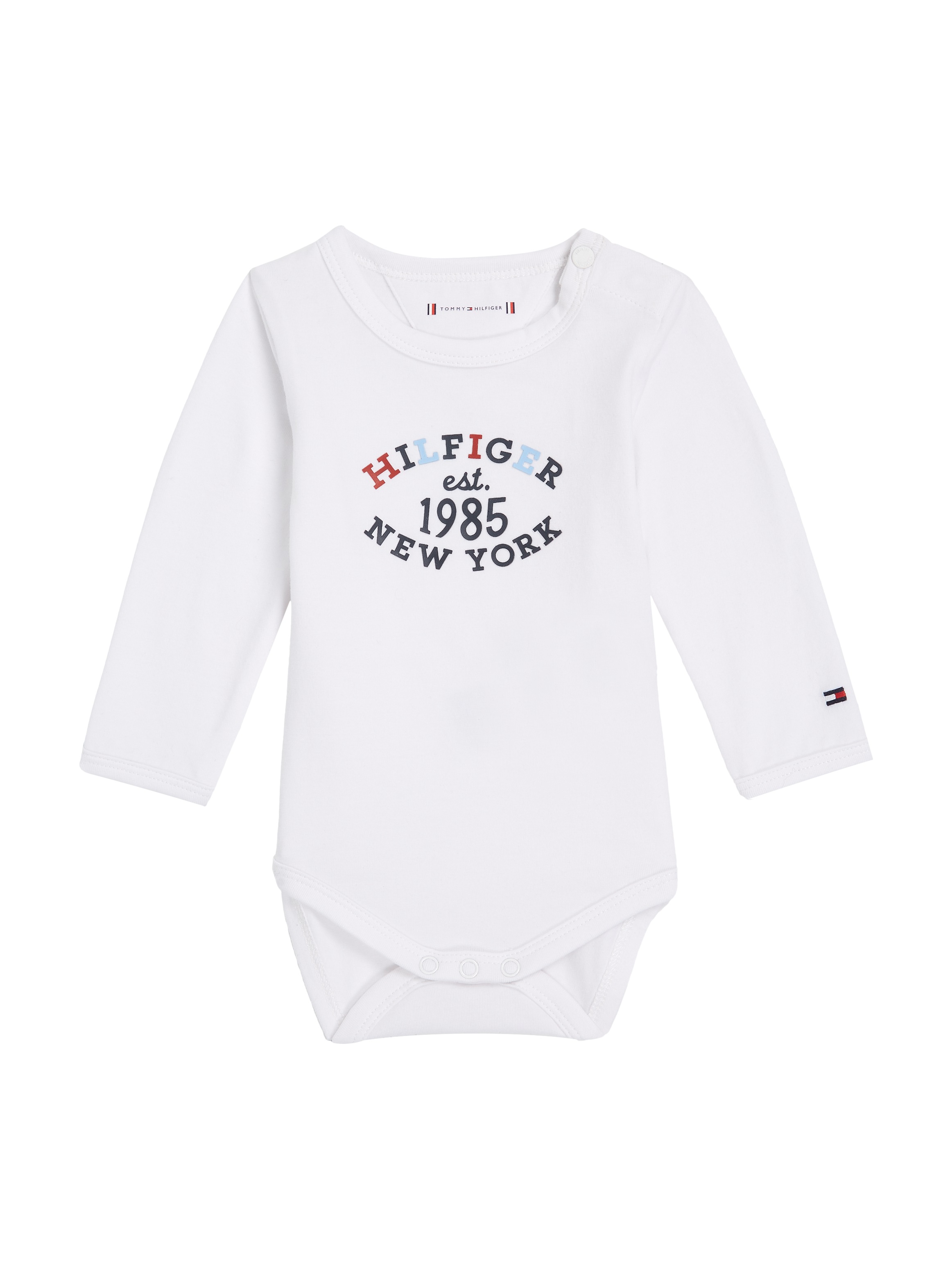 Tommy Hilfiger Langarmbody »MONOTYPE OVAL BODY LS«, Baby bis 2 Jahre, Drucker am Ausschnitt + im Schritt, Logoprint