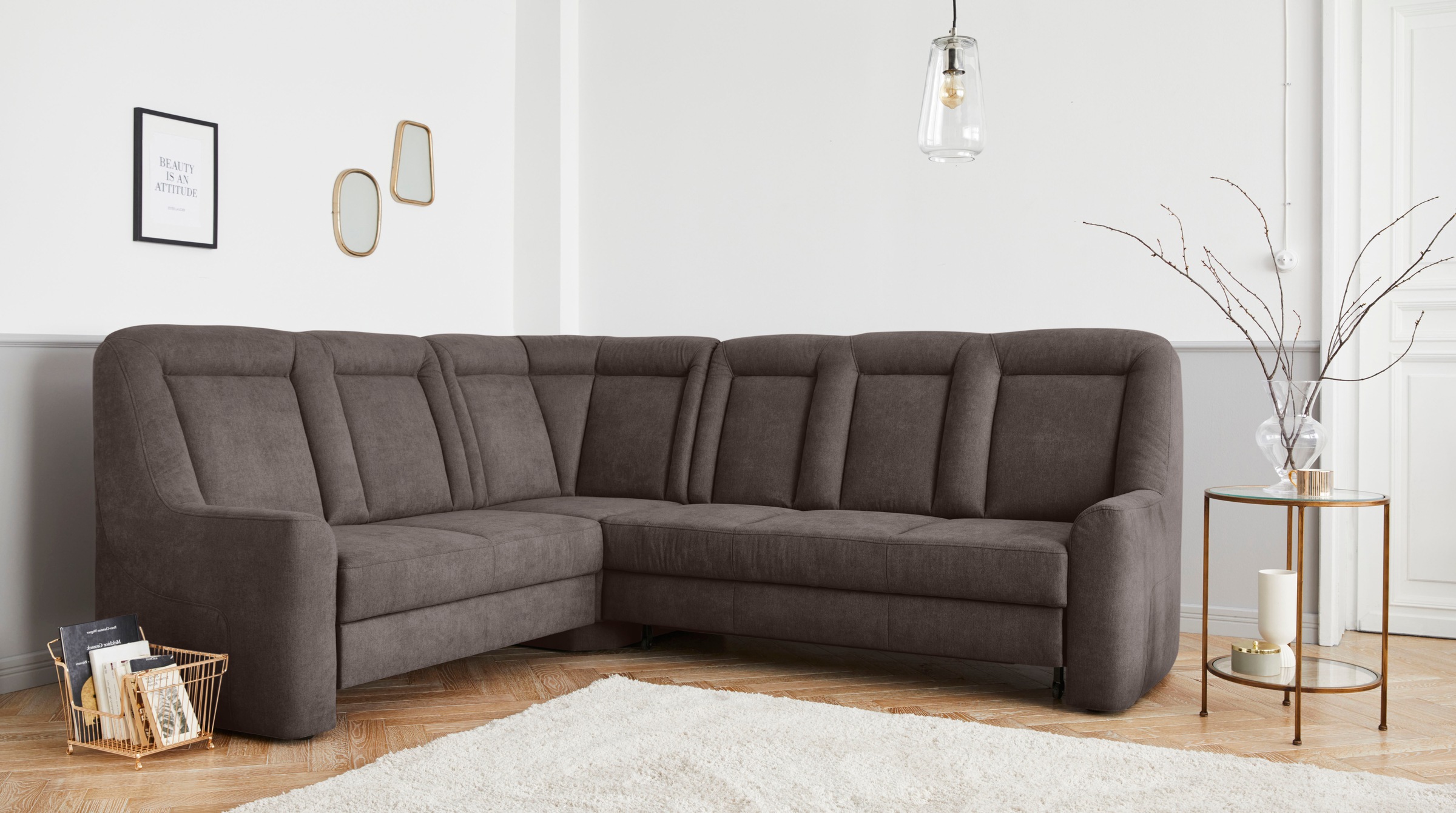 sit&more Ecksofa »Melissa L-Form«, klassisches Polsterprogramm, wahlweise Bettfunktion und Schubkasten