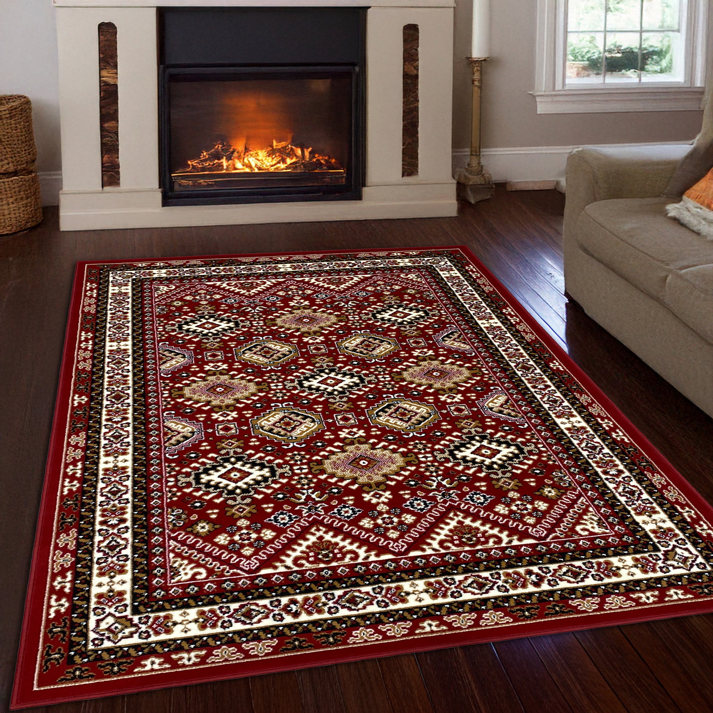 my home Teppich »Diantha« rechteckig 7 mm Höhe Orient-Optik, mit Bordüre, Kurzflor, pflegeleicht, elegant, weich