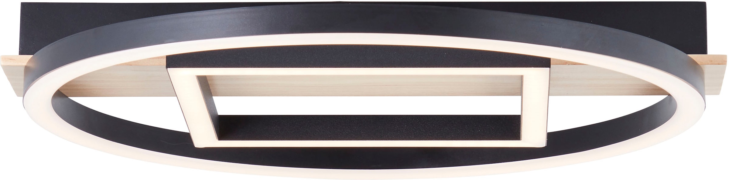 my home LED Deckenleuchte »Lysann Deckenlampe«, Leuchtmittel LED-Board | LED fest integriert, 39 x 37 cm, 24 W, 2500 lm, 3000 K, Holz/Metall, braun/schwarz