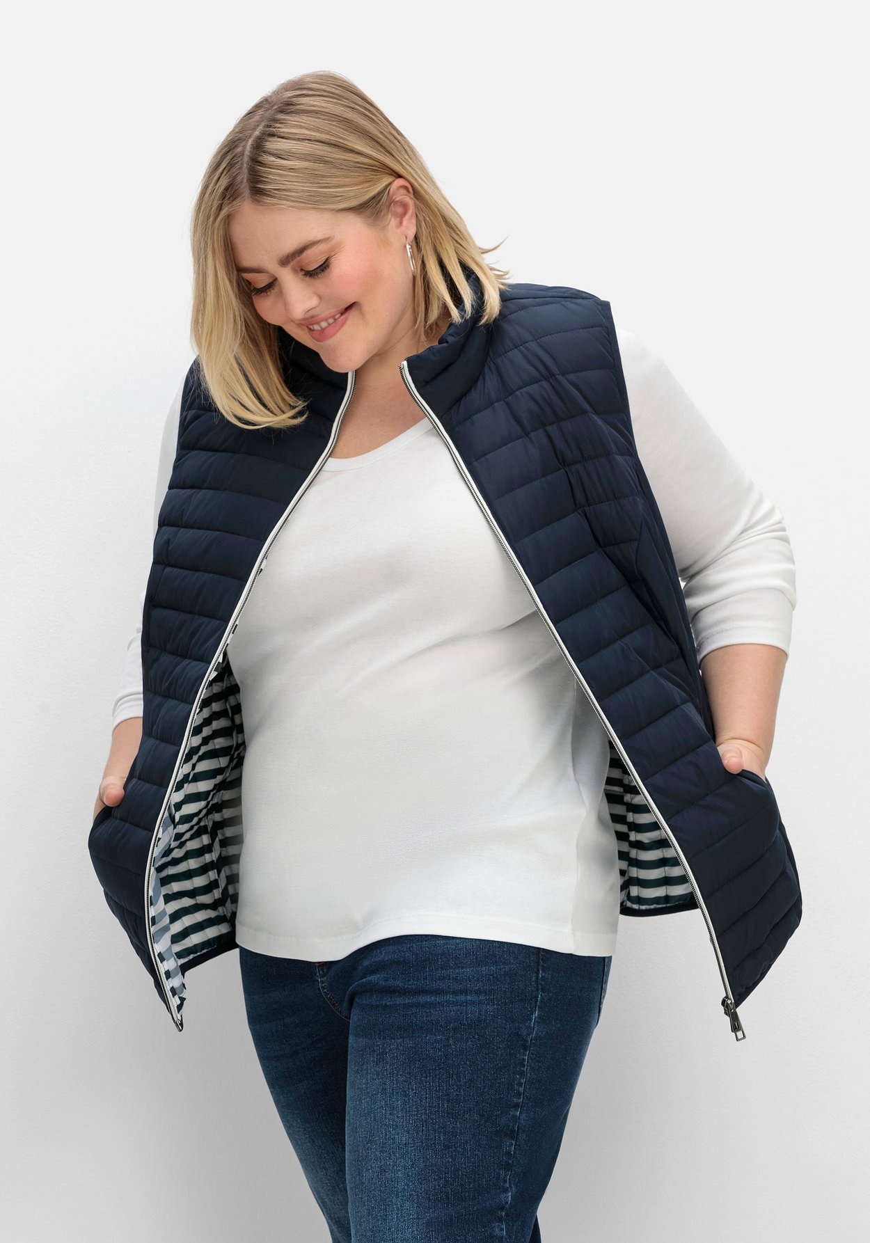 Sheego Steppweste »Steppweste mit 2-Wege-Zipper«
