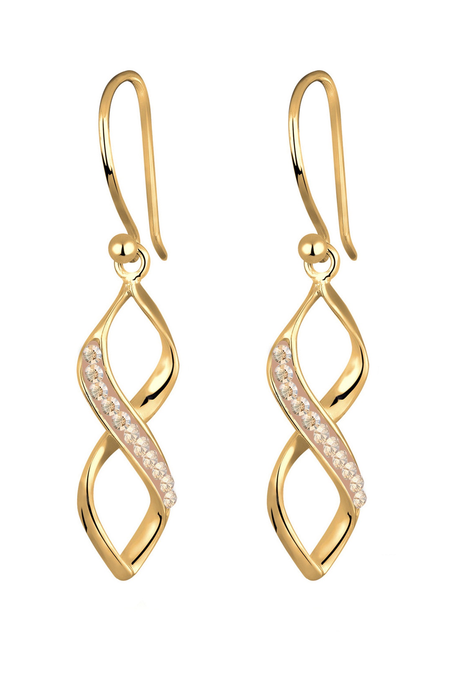 Elli Paar Ohrhänger »Ohrringe Infinity Kristalle Spirale Silber«