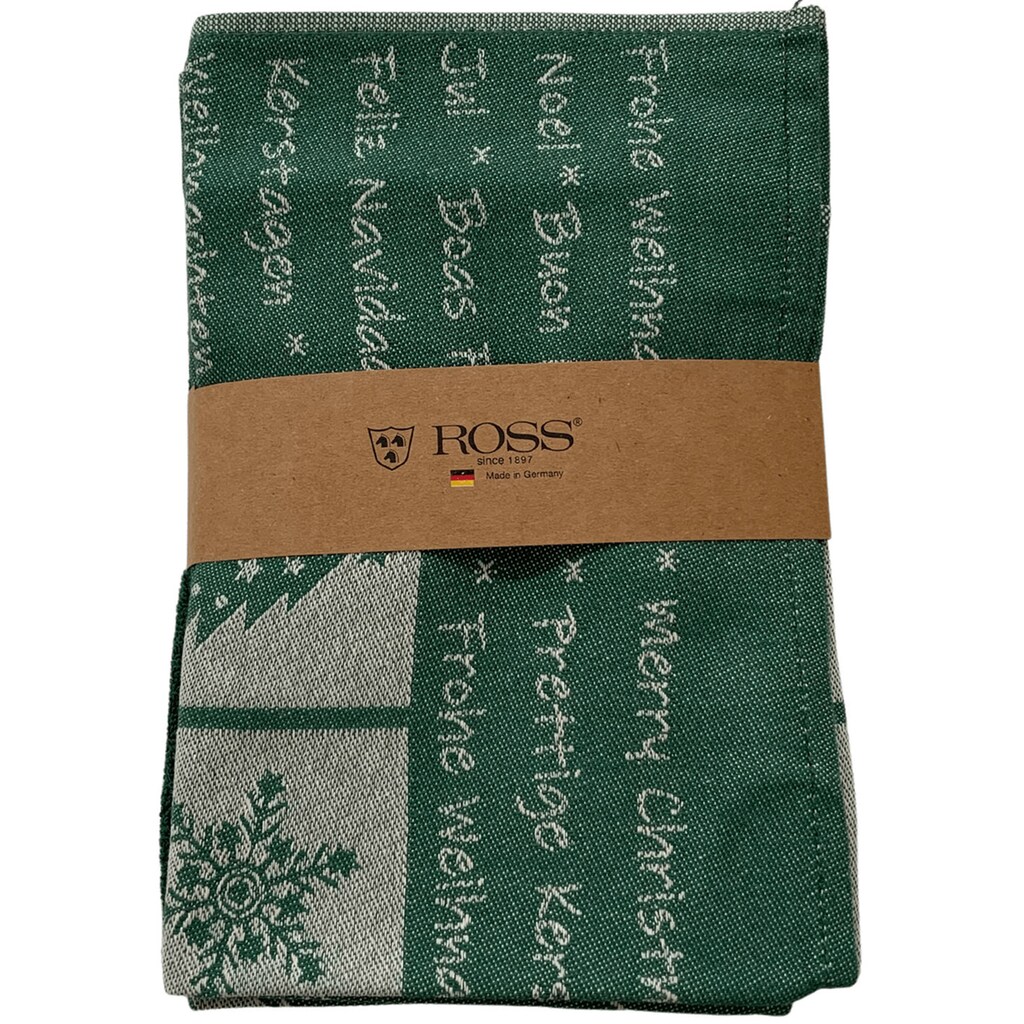 ROSS Geschirrtuch »Weihnachten«, (Set, 3 tlg., 2x Geschirrtücher 50x70cm + 1x Küchenfrottiertuch 50x50cm)