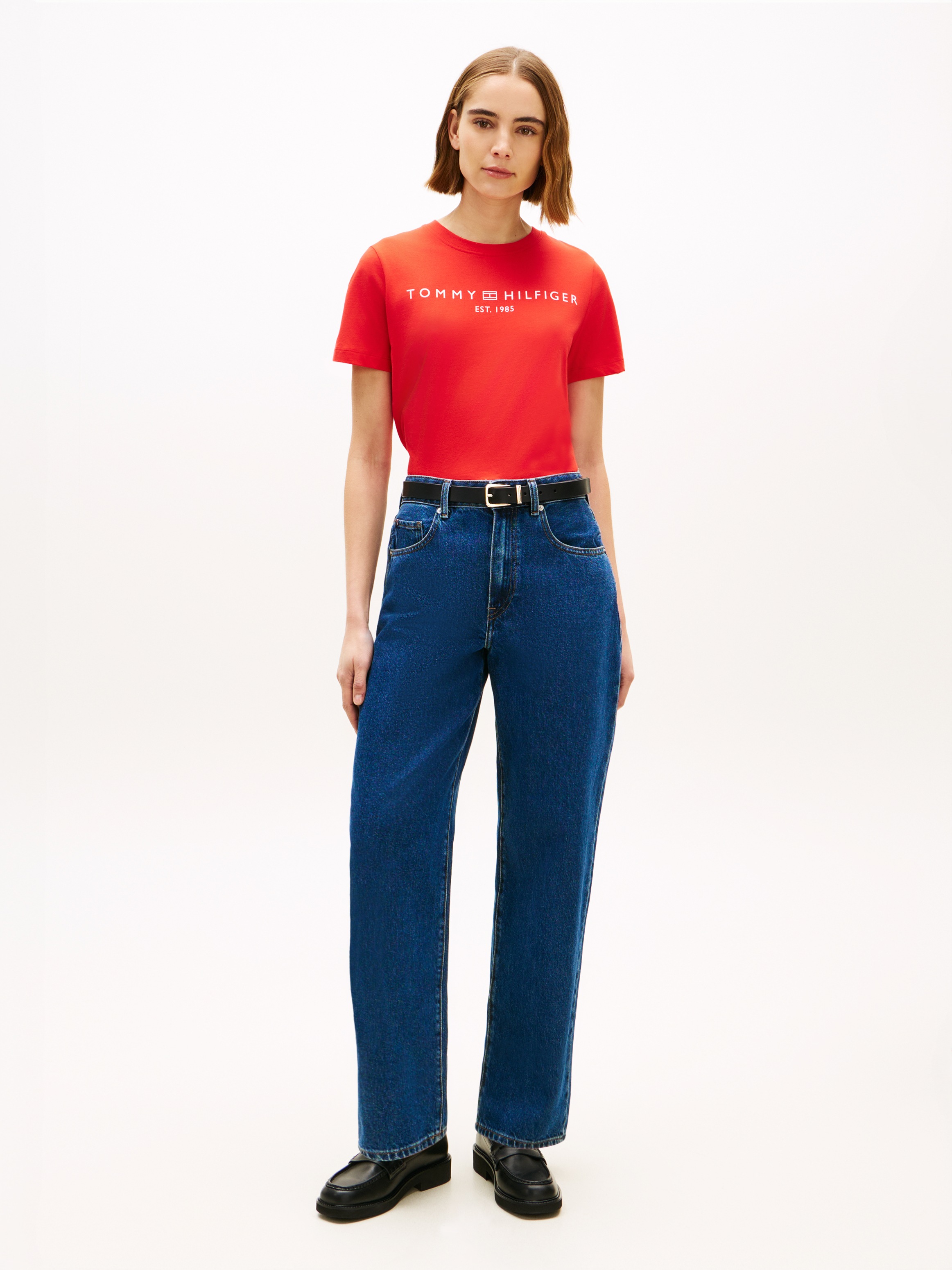 Tommy Hilfiger Kurzarmshirt »REG CORP LOGO C-NK SS« Baumwolle