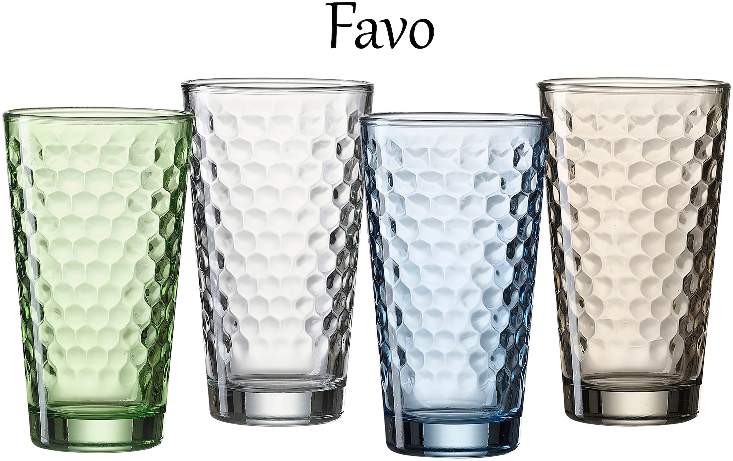 Ritzenhoff & Breker Longdrinkglas »Favo, 6-teilig«, (Set, 6 tlg.), 350 ml