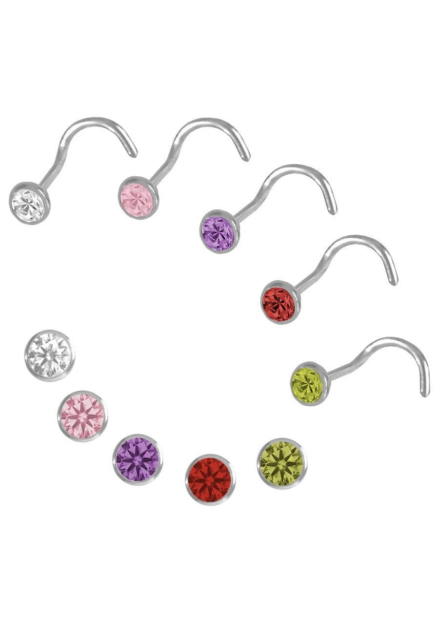 Nasenpiercing-Set »Multipack Schmuck Geschenk Silber 925 Piercing Nasenstecker«, (Set,...