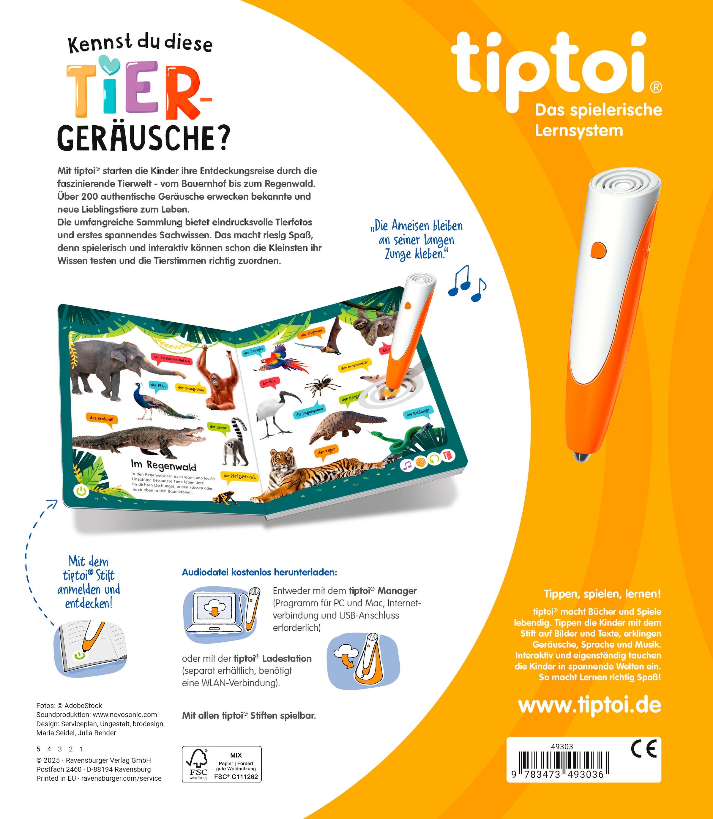 Ravensburger »tiptoi® Kennst du diese Tiergeräusche?« Made in Europe