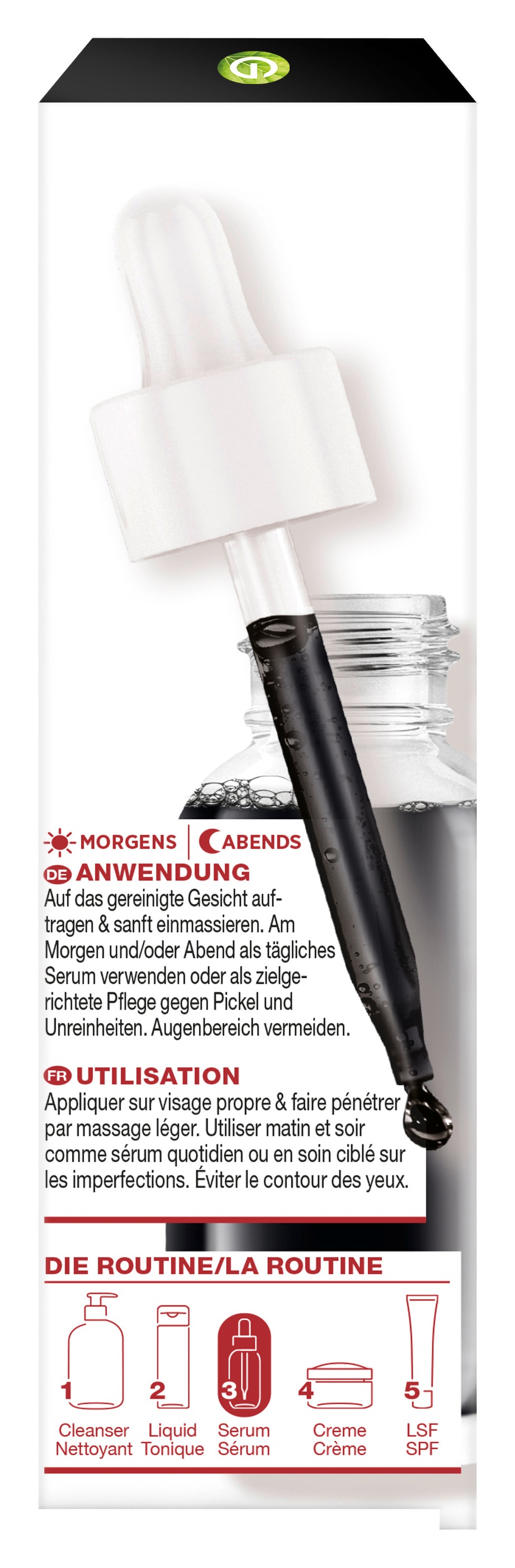 GARNIER Gesichtsserum »Hautklar Anti-Unreinheiten Serum« mit Kohle, Fluid-Textur